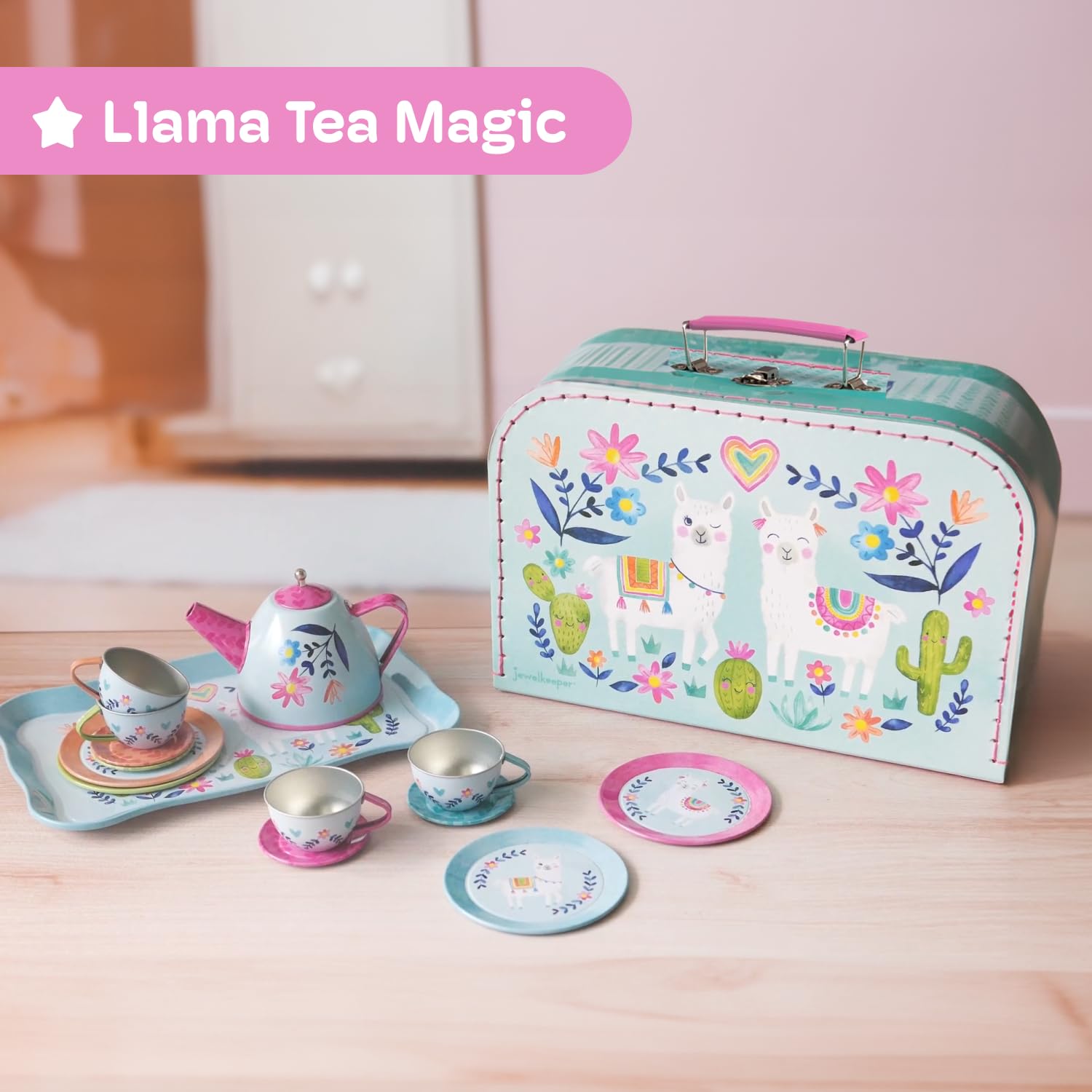 Jewelkeeper Tea Sets Teeservice Zinn 15tlg Lama Design Koffer