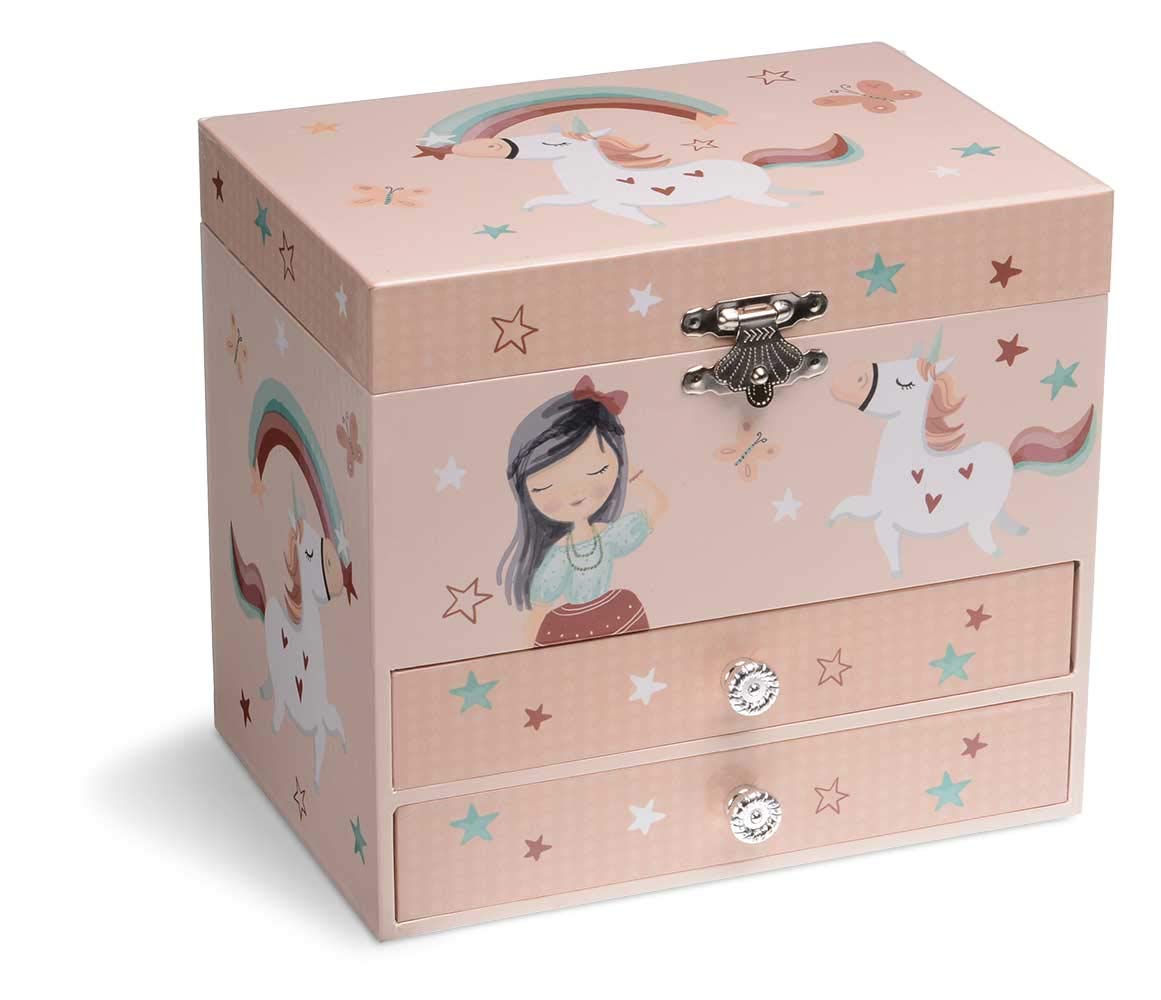 Jewelkeeper Unicorn Schmuckschatulle Einhorn 2 Schubladen Melodie