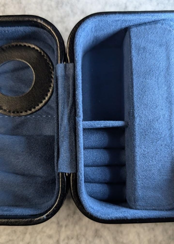 KAMIER Watch Boxes Uhrenbox 2 Uhren Schwarz PU-Leder Schloss