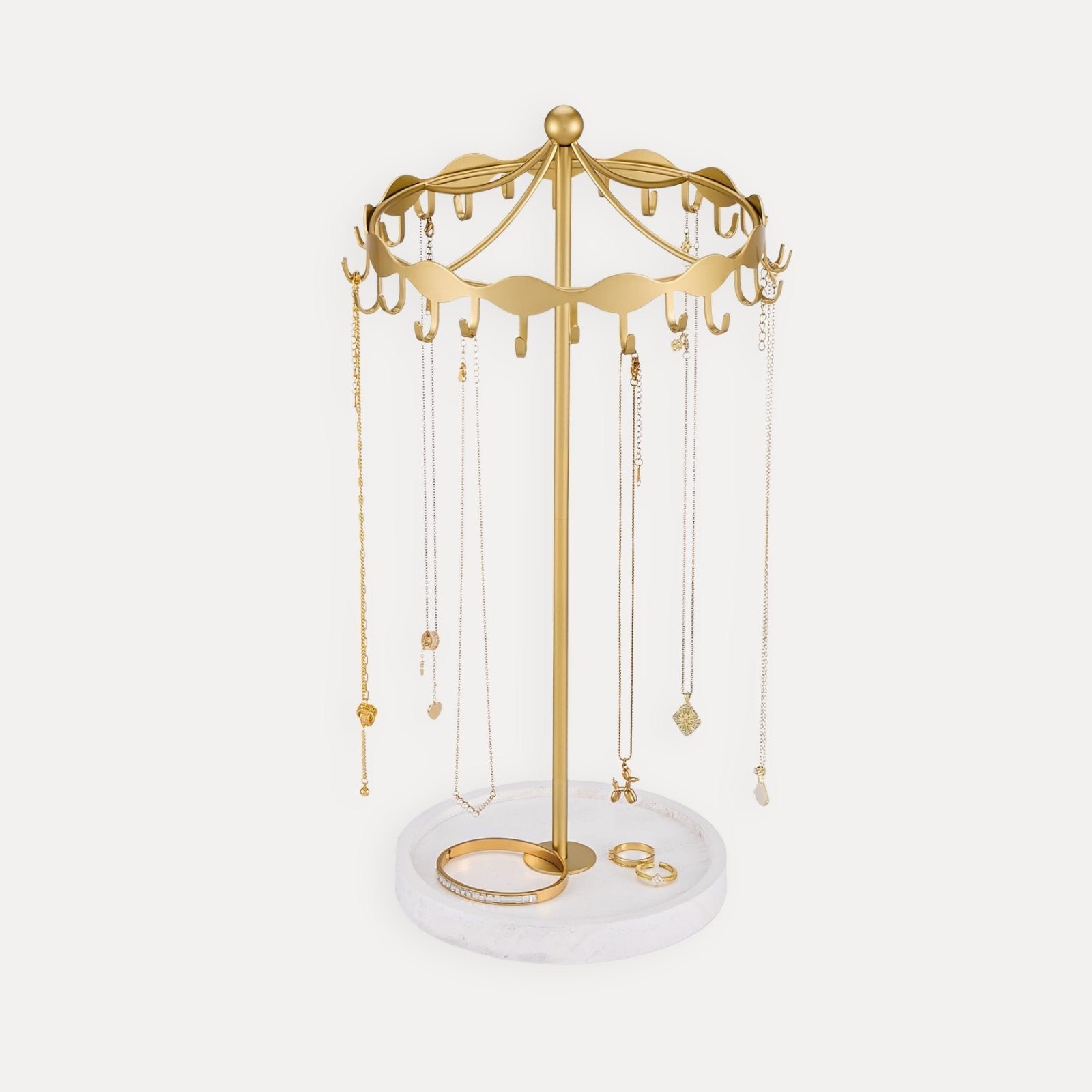 Lolalet Jewelry Stand Kettenständer Gold drehbar mit Metallhaken