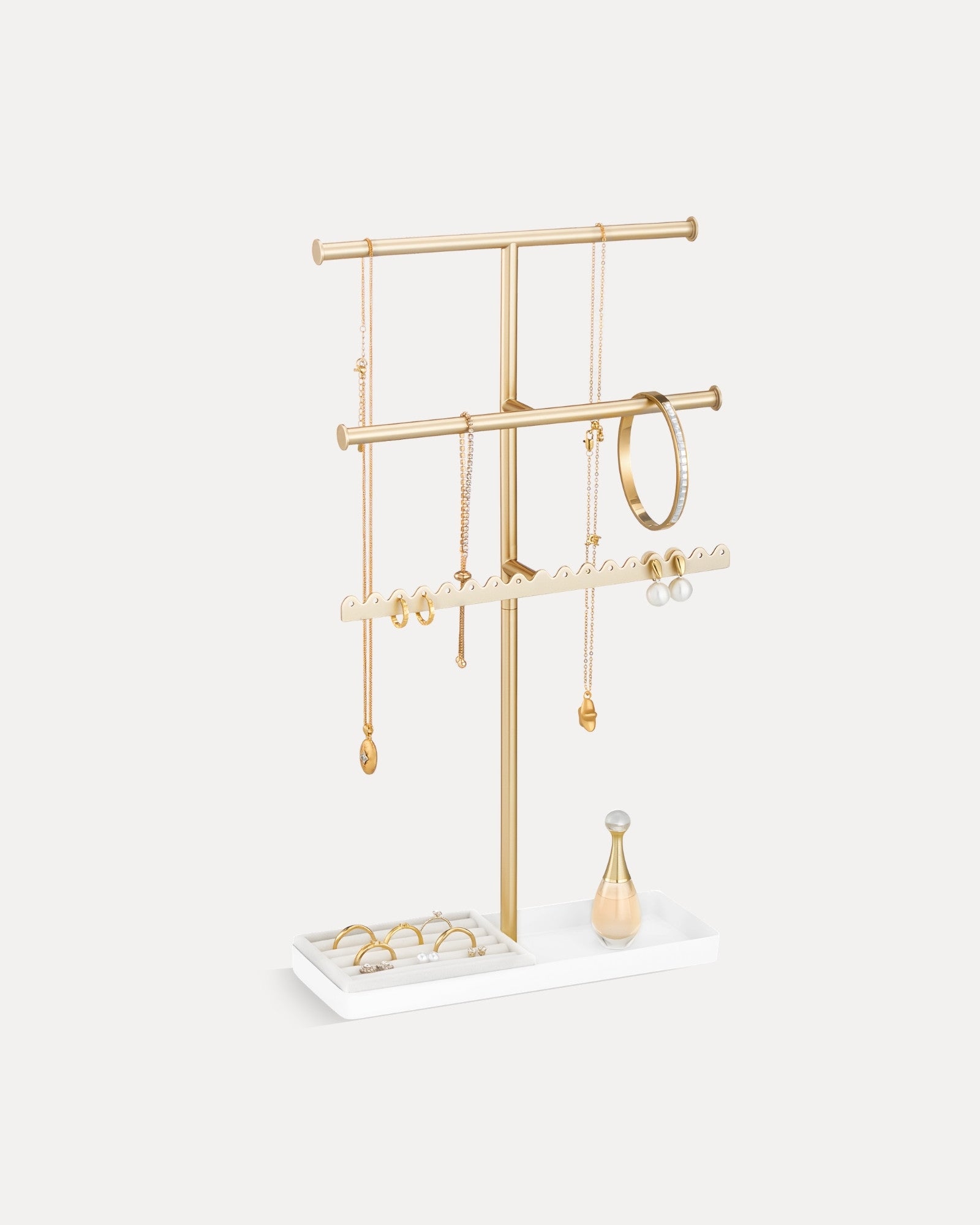 Lolalet Jewelry Stand Schmuckständer Gold 4 Etagen Metall