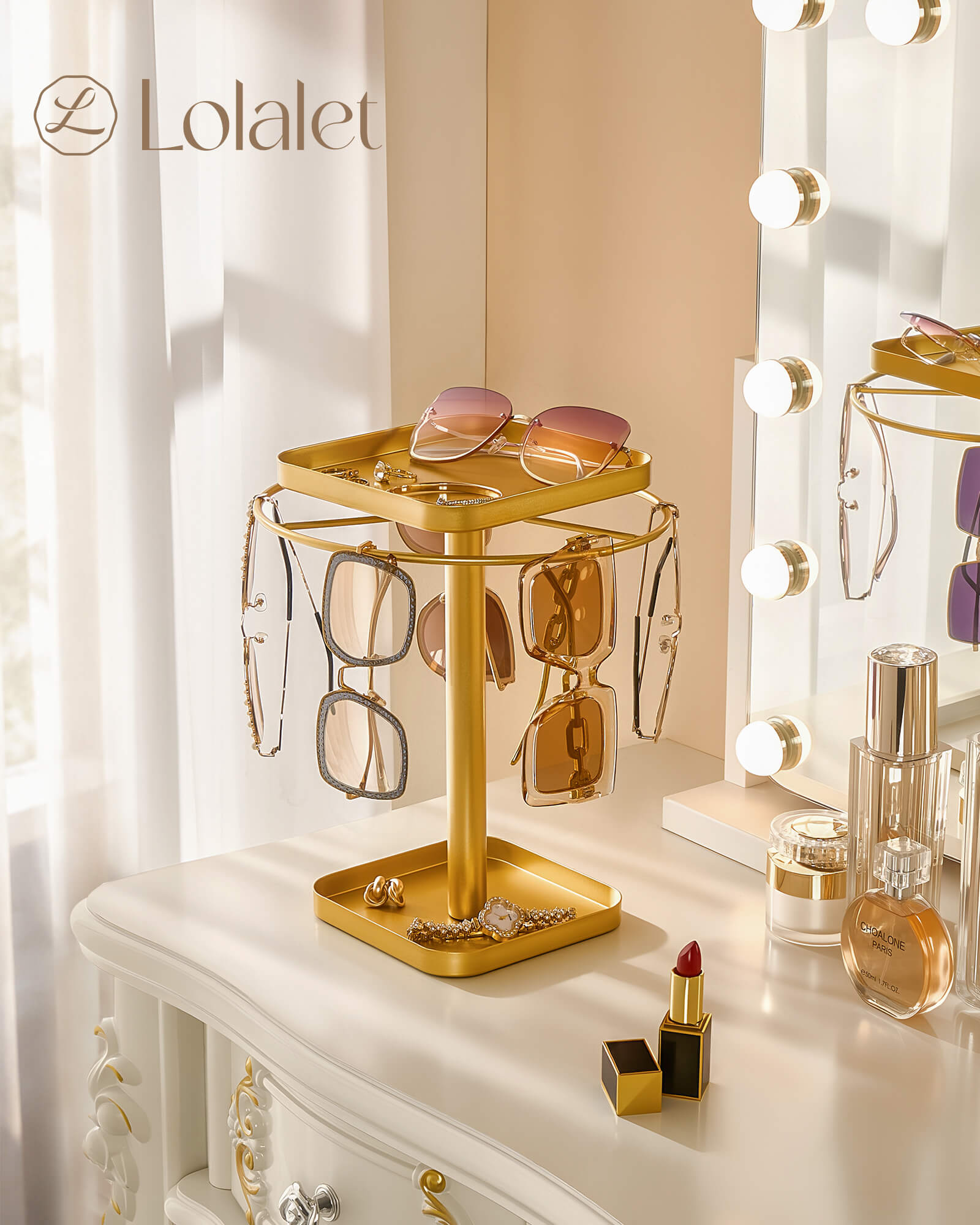 Lolalet Sunglass Box 360 Brillenständer Gold Large Metall