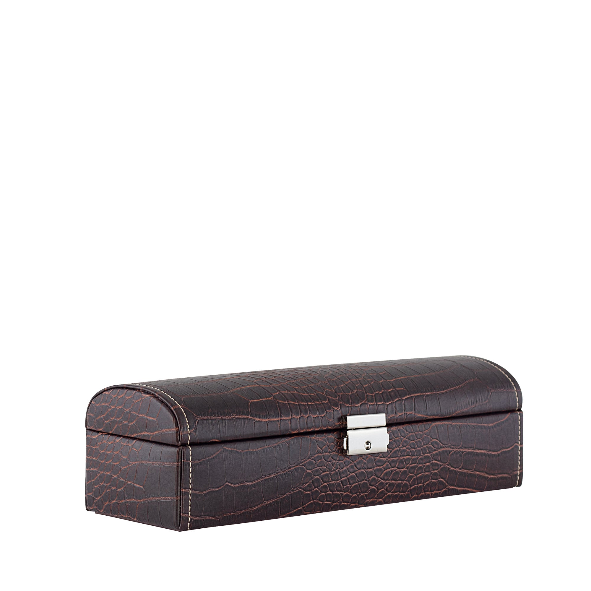 Friedrich 23 Le Croc Uhrenbox für 5 Uhren Braun Kroko-Optik
