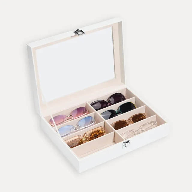 Lolalet Sunglass Box Leather Brillenbox Small 8 Fächer Schwarz