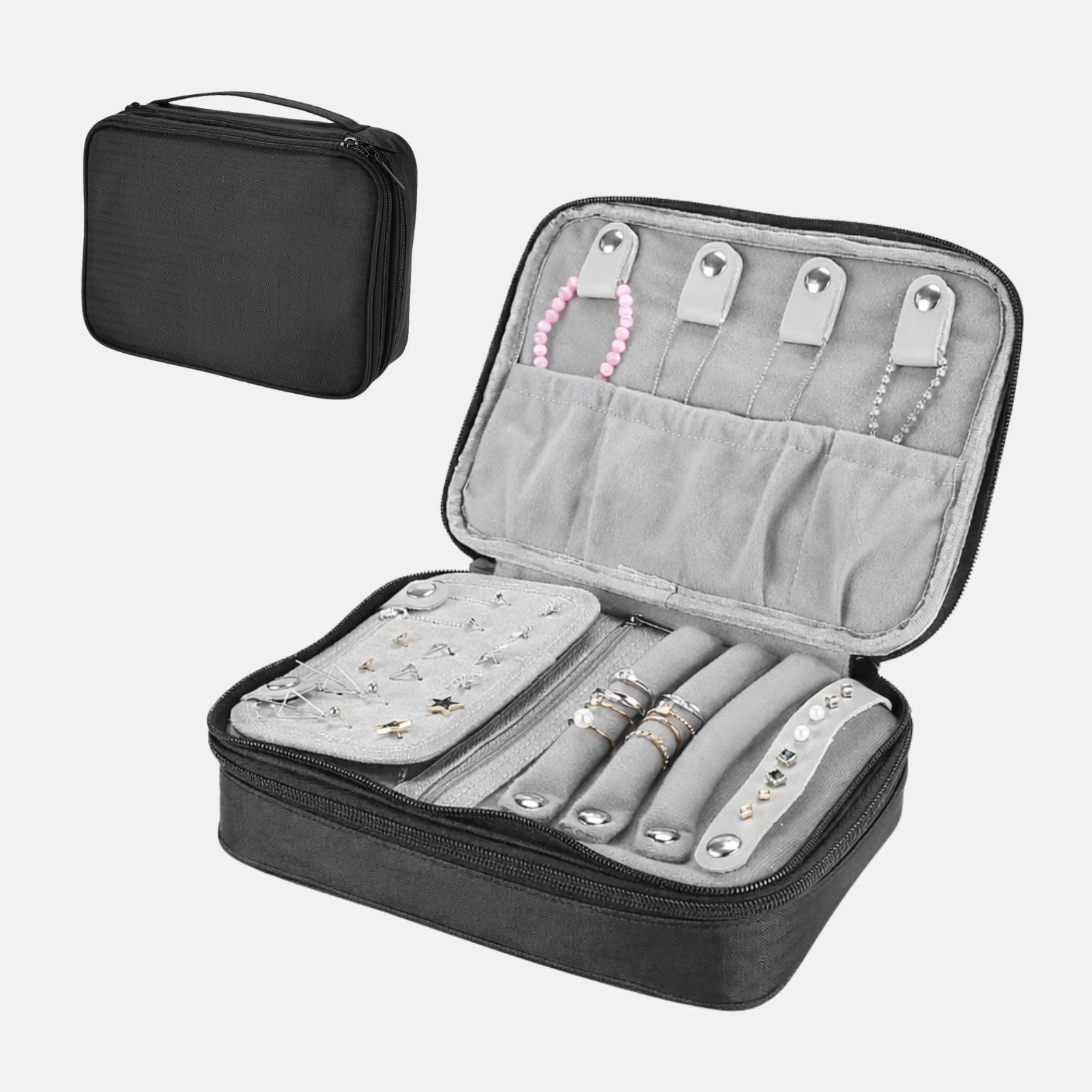 Lolalet Jewelry Box Schmucktasche mit Griff gepolstert Reise