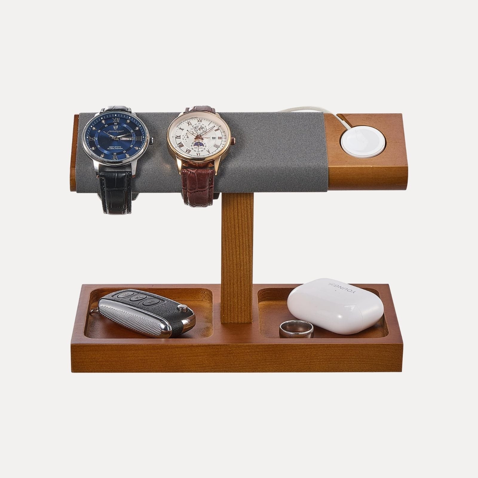 Lolalet Watch Box Uhrenständer Dunkelbraun 4 Uhren Holz