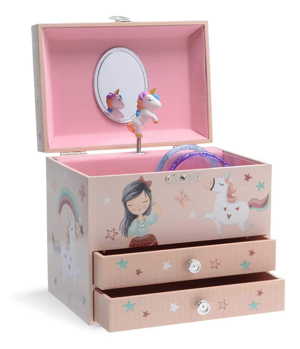 Jewelkeeper Unicorn Schmuckschatulle Einhorn 2 Schubladen Melodie