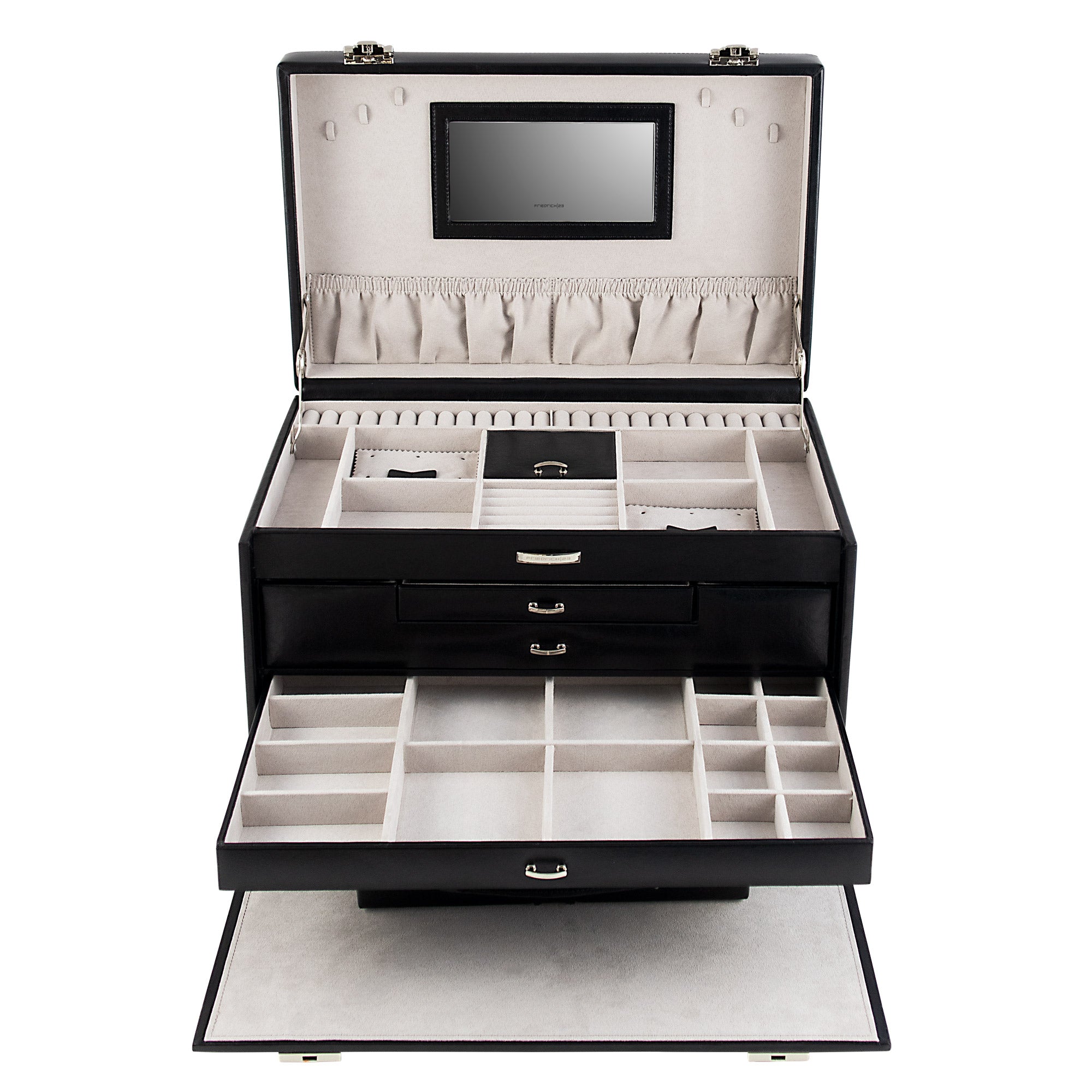 Friedrich 23 Classico Schmuckkasten XXL Schwarz Leder