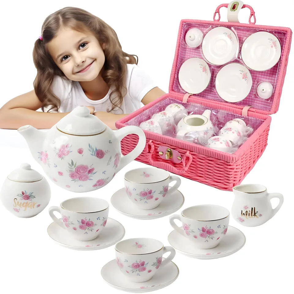 Jewelkeeper Tea Sets Teeservice Porzellan 13tlg Floral Korb