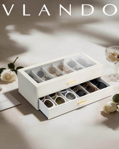 VLANDO Everyday Keepsake Brillenbox 2-lagig mit Glasdeckel