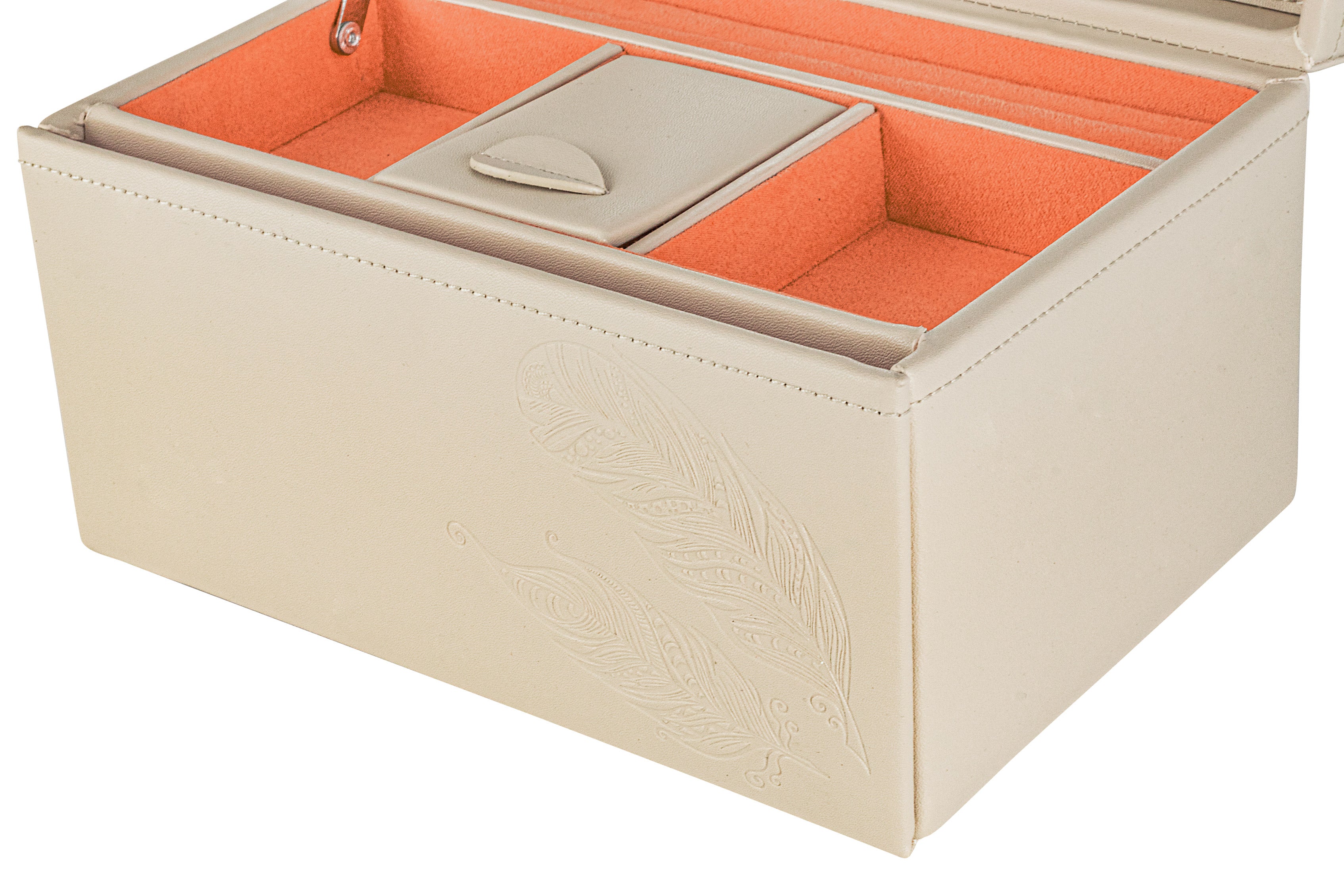Friedrich 23 Boho Schmuckkasten Kunstleder Beige 21 cm