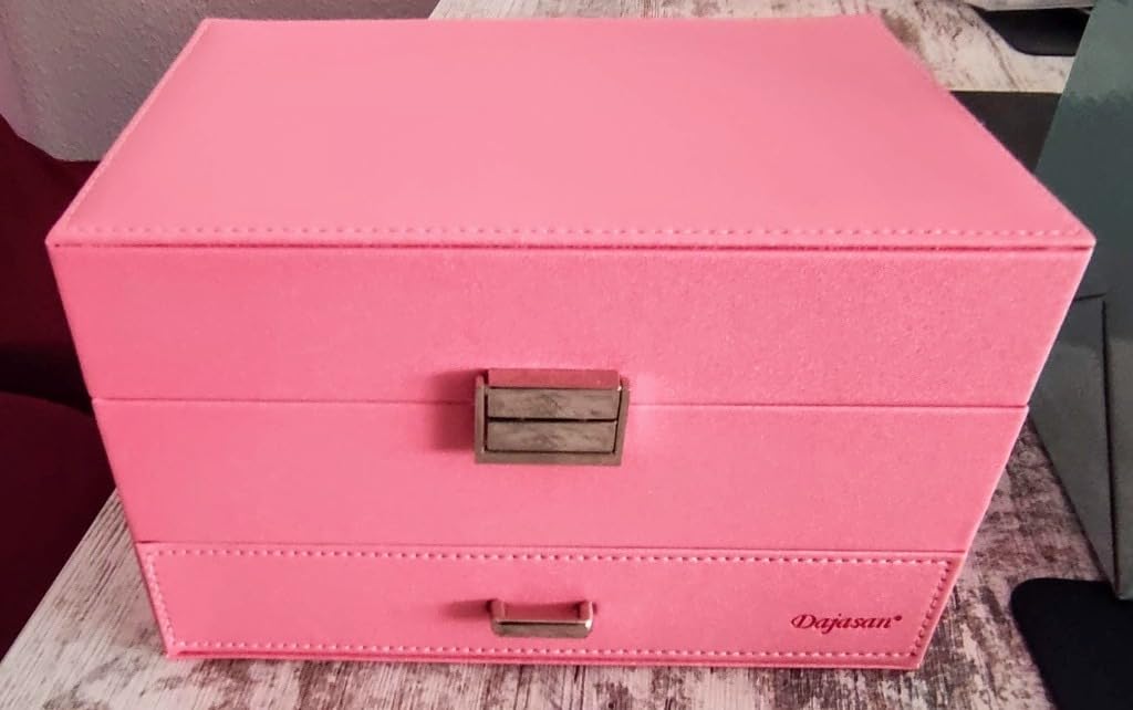 Dajasan Large Jewelry Box Schmuckkästchen Champagner 3 Ebenen