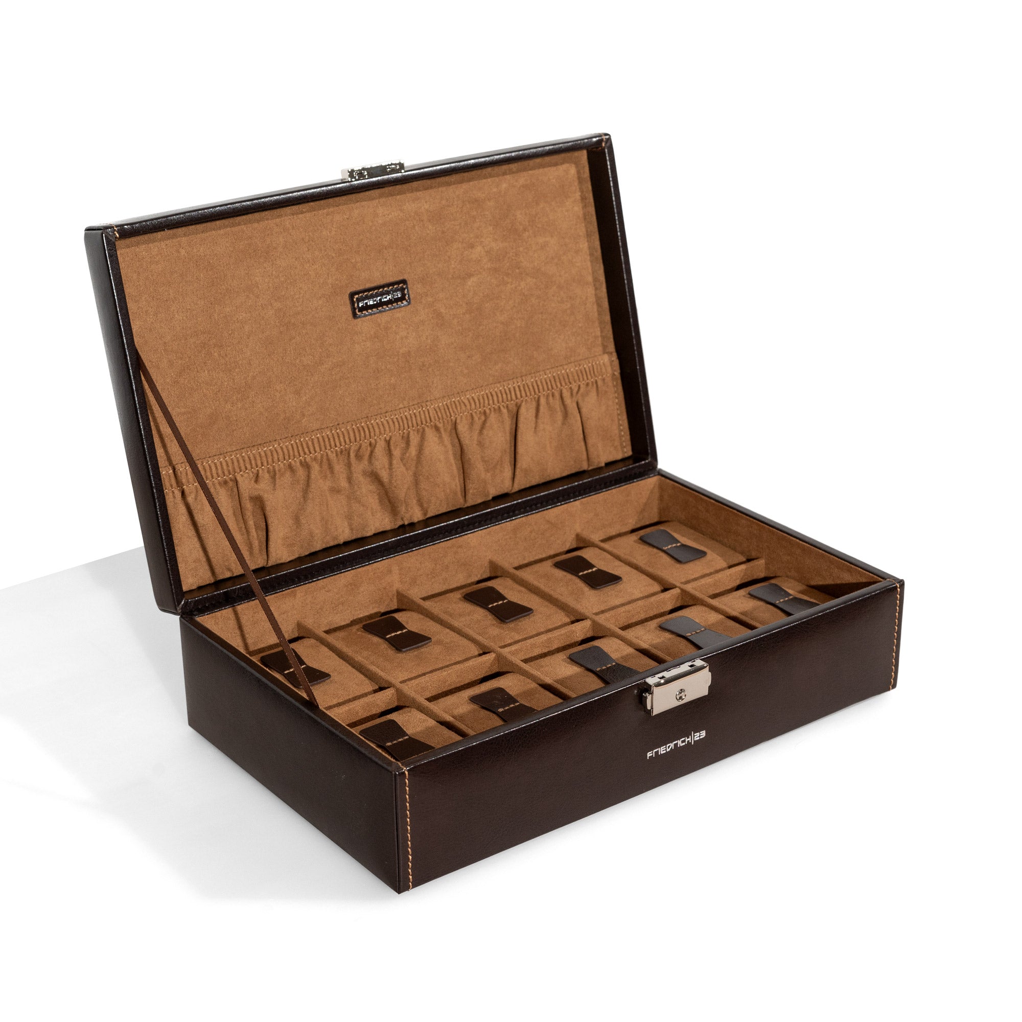 Friedrich 23 Bond Uhrenbox für 10 Uhren Braun