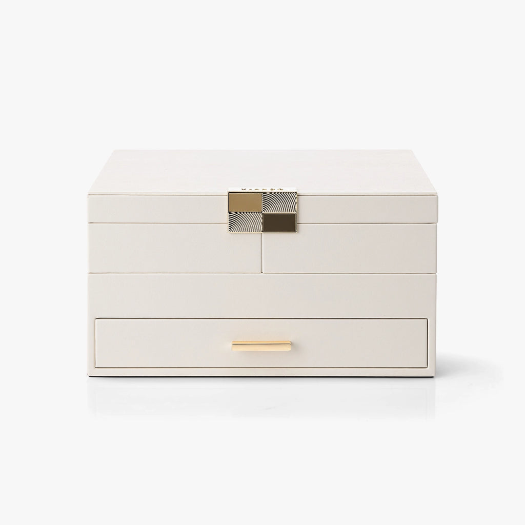 VLANDO Quiet Luxe 3-stöckiges Schmuckkästchen Kunstleder