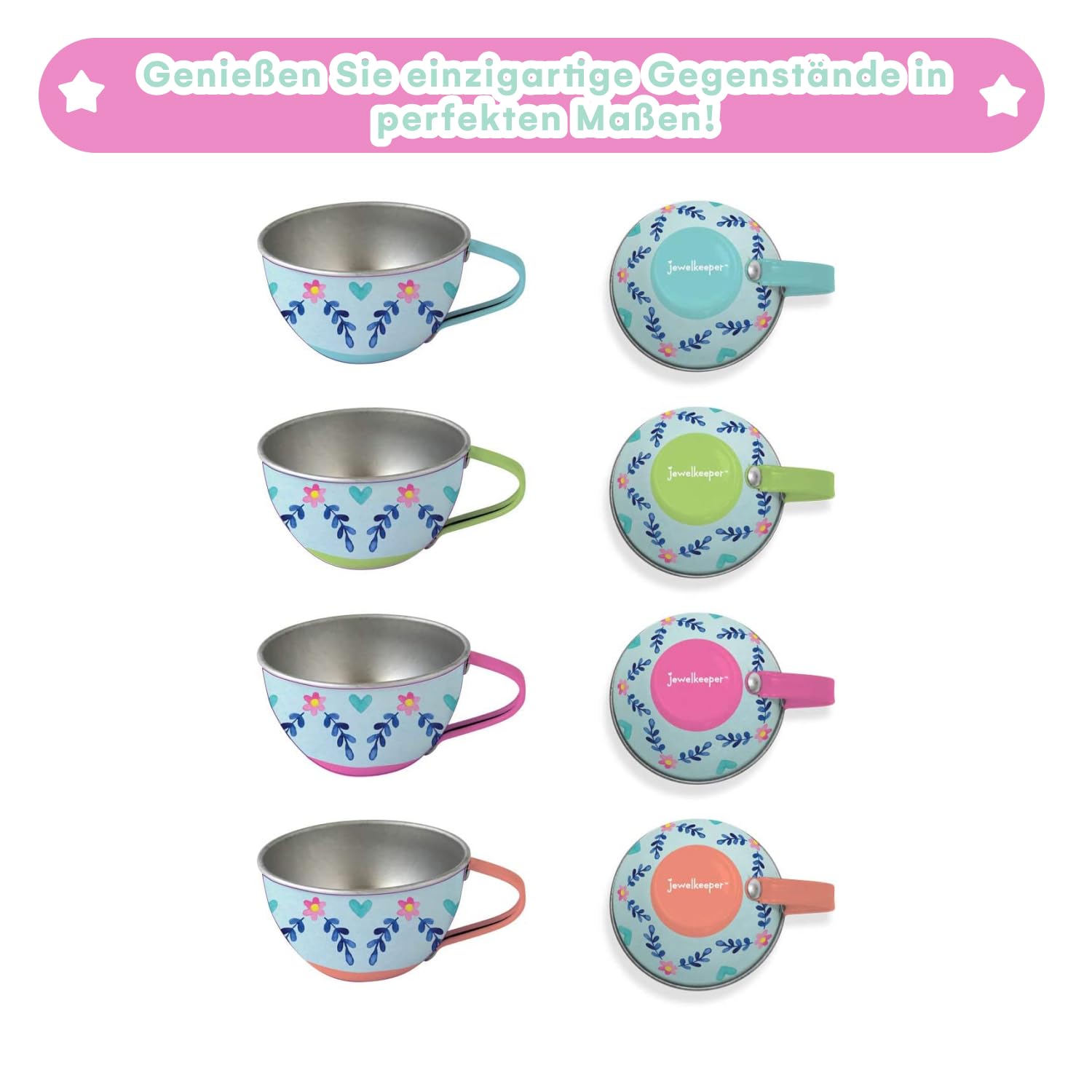 Jewelkeeper Tea Sets Teeservice Einhorn 42-teilig Zinn mit Koffer
