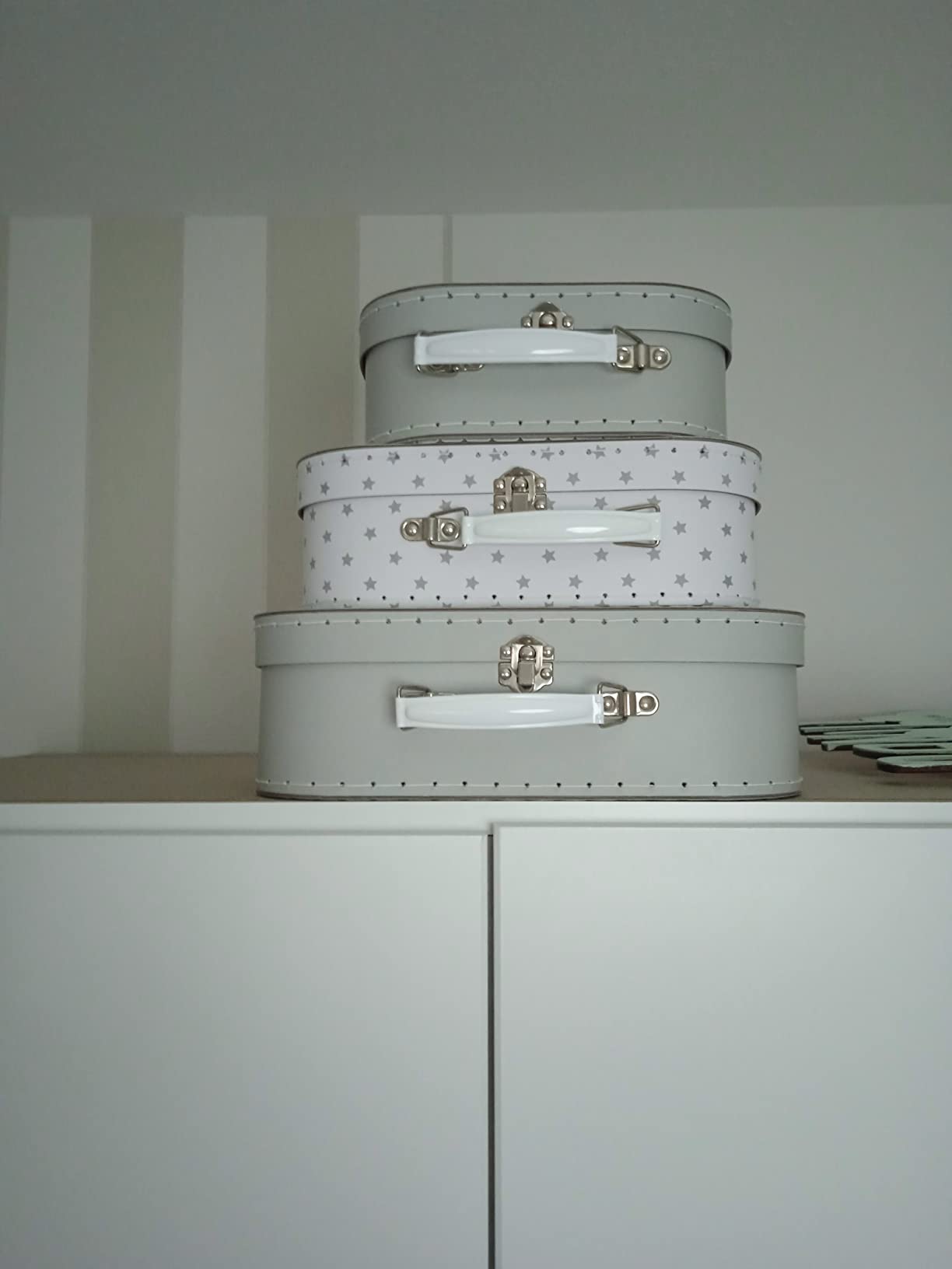 Jewelkeeper Storage Pappkoffer 3er-Set Gold Aufbewahrungsbox