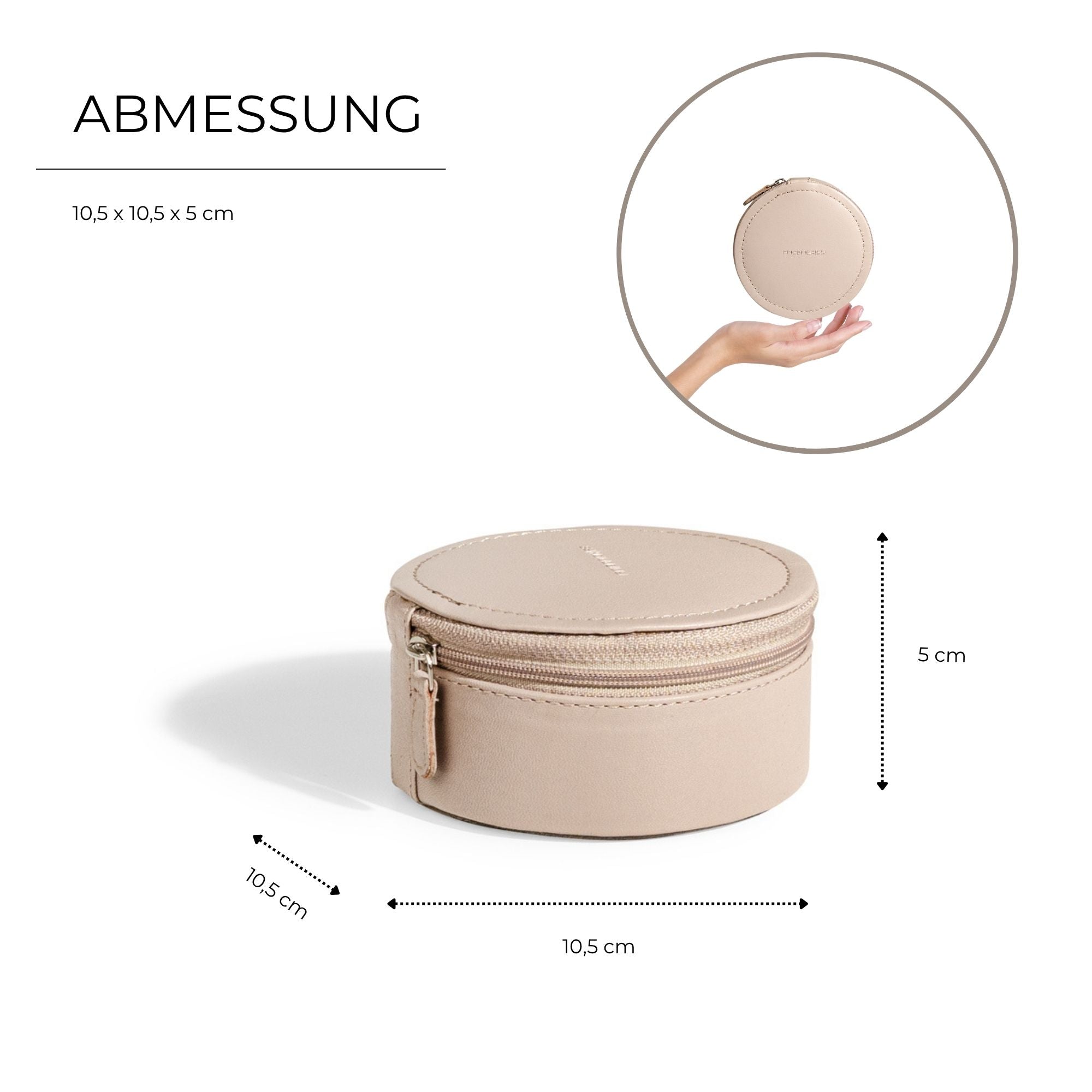 Friedrich 23 Sienna Schmuckbox Leder Cappuccino Reise-Box