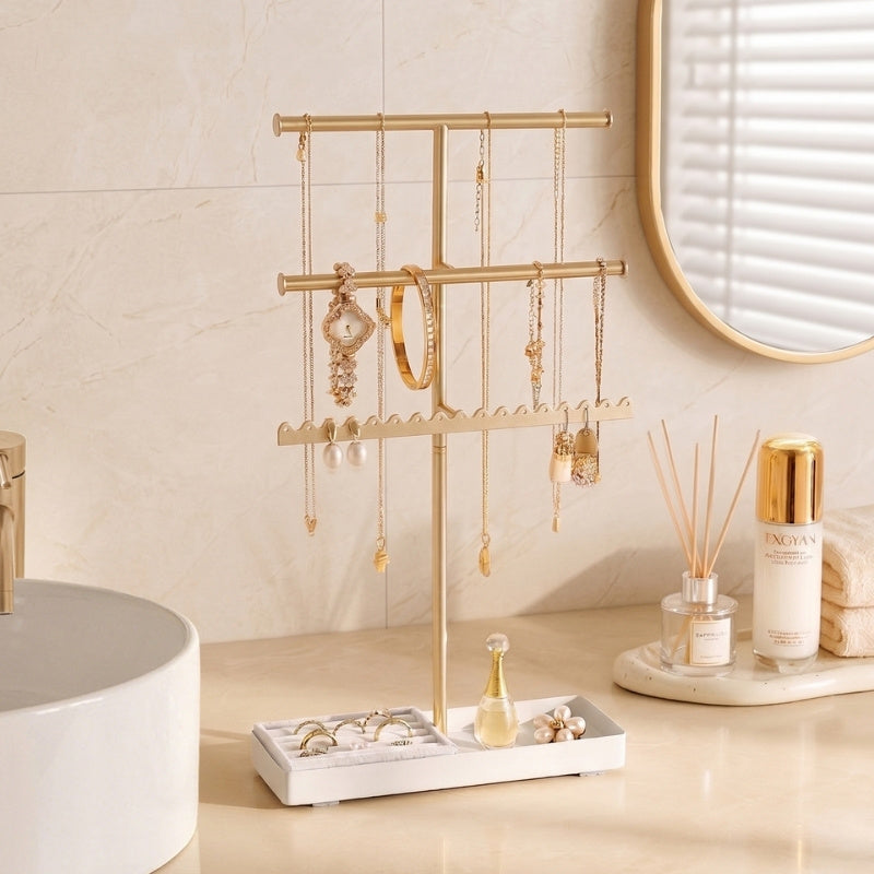 Lolalet Jewelry Stand Schmuckständer Gold 4 Etagen Metall