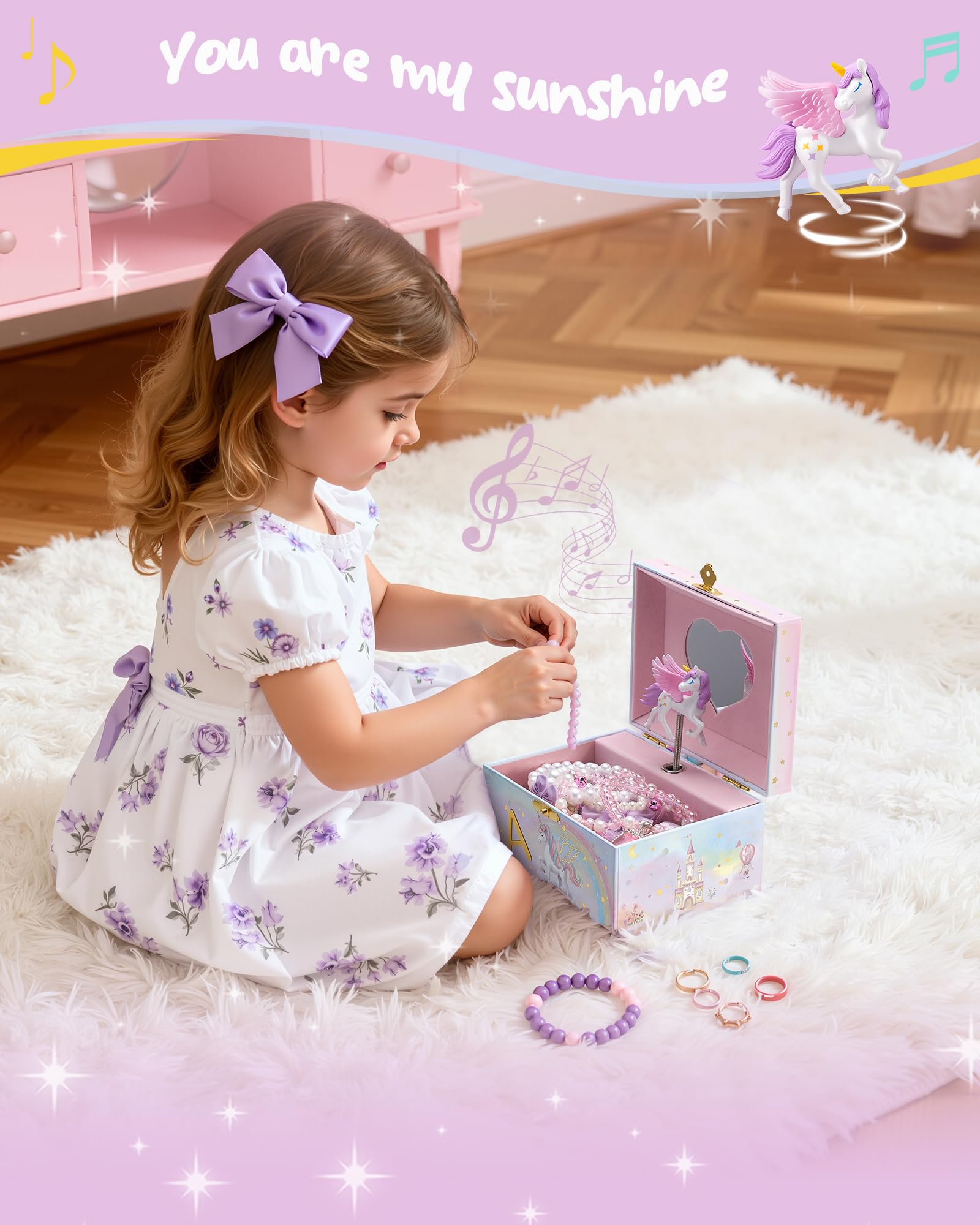Lolalet Jewelry Box Unicorn Initial Schmuckkästchen A Box Only