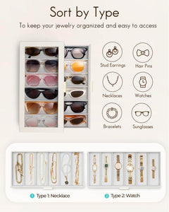 VLANDO Everyday Keepsake Brillenbox 2-lagig mit Glasdeckel