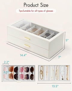 VLANDO Everyday Keepsake Brillenbox 2-lagig mit Glasdeckel