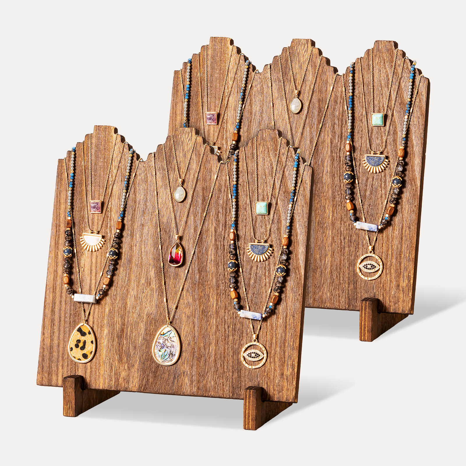 Lolalet Jewelry Stand Kettenständer Holz 1er Pack braun 12 Haken