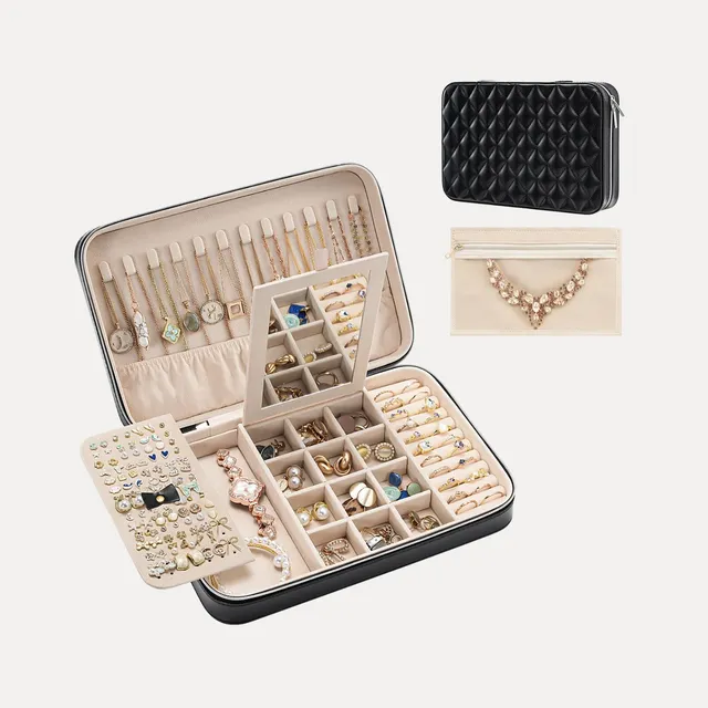 Lolalet Jewelry Box Reise-Schmuckkästchen Pink Large mit Spiegel