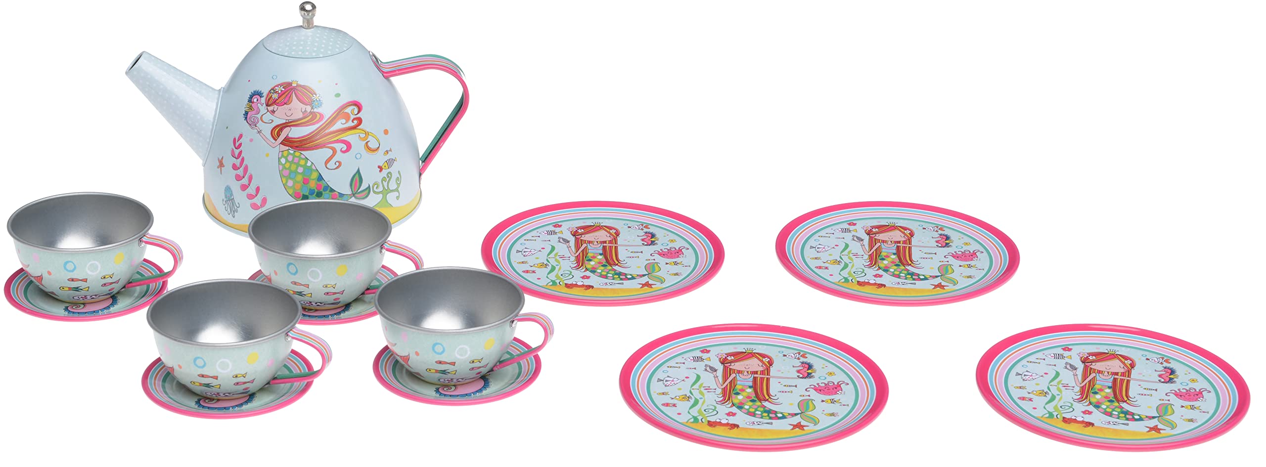 Jewelkeeper Tea Sets Tin Teeservice Meerjungfrau 15-teilig Zinn
