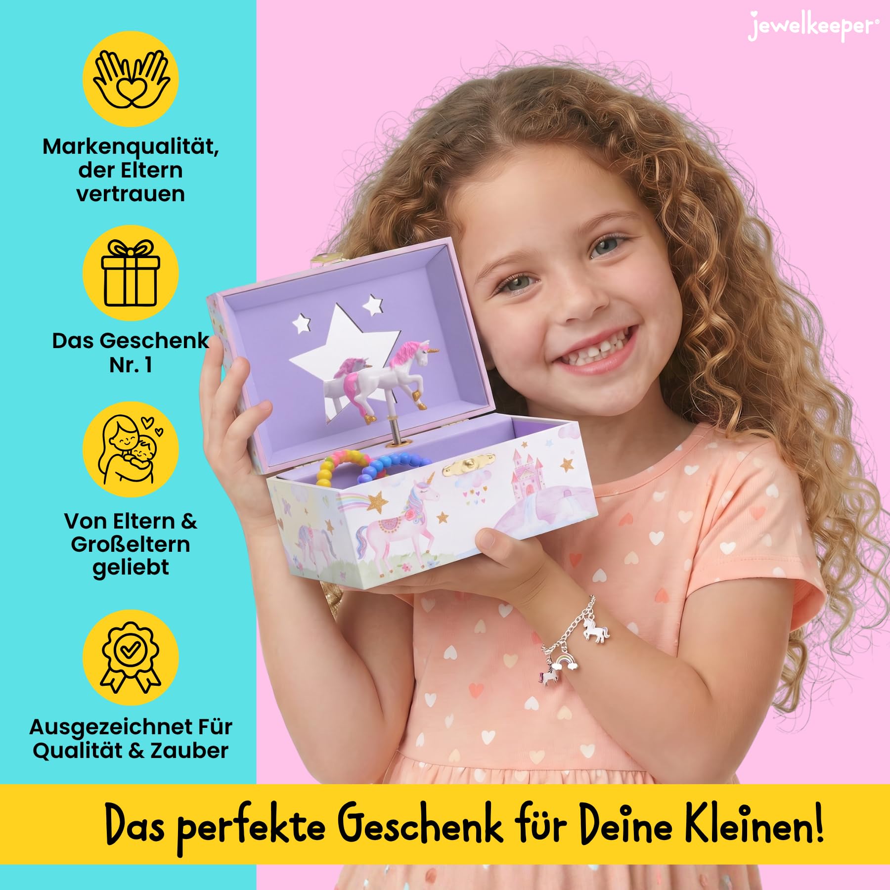 Jewelkeeper Unicorn Jewelry Boxes Musikbox Glitzer Einhorn