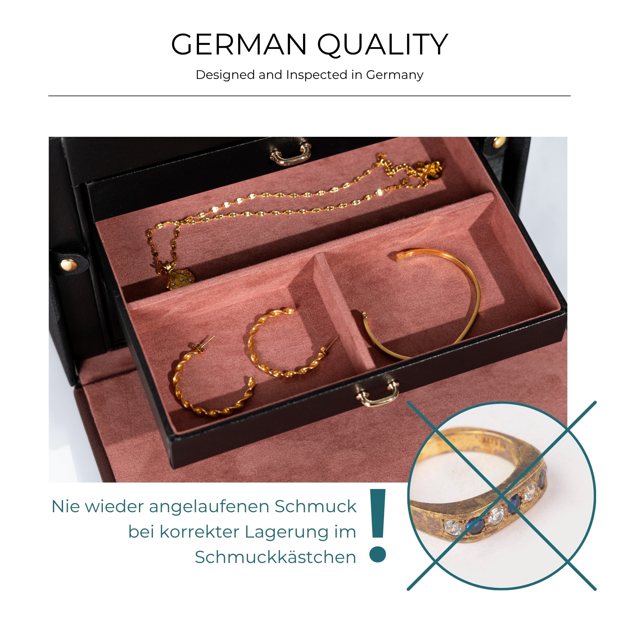 Friedrich 23 Copenhagen XXL Schmuckkasten Mikrofaser Schwarz