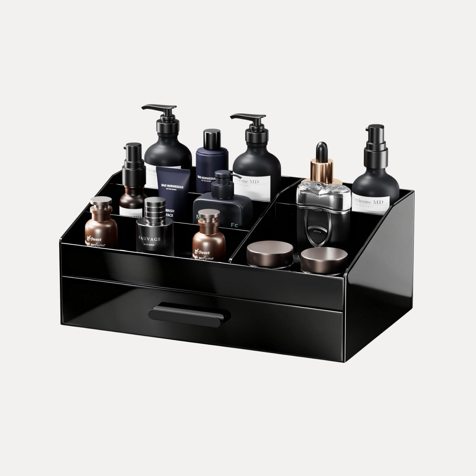Lolalet Jewelry Box Acryl Schmuckkasten Schwarz 2-lagig