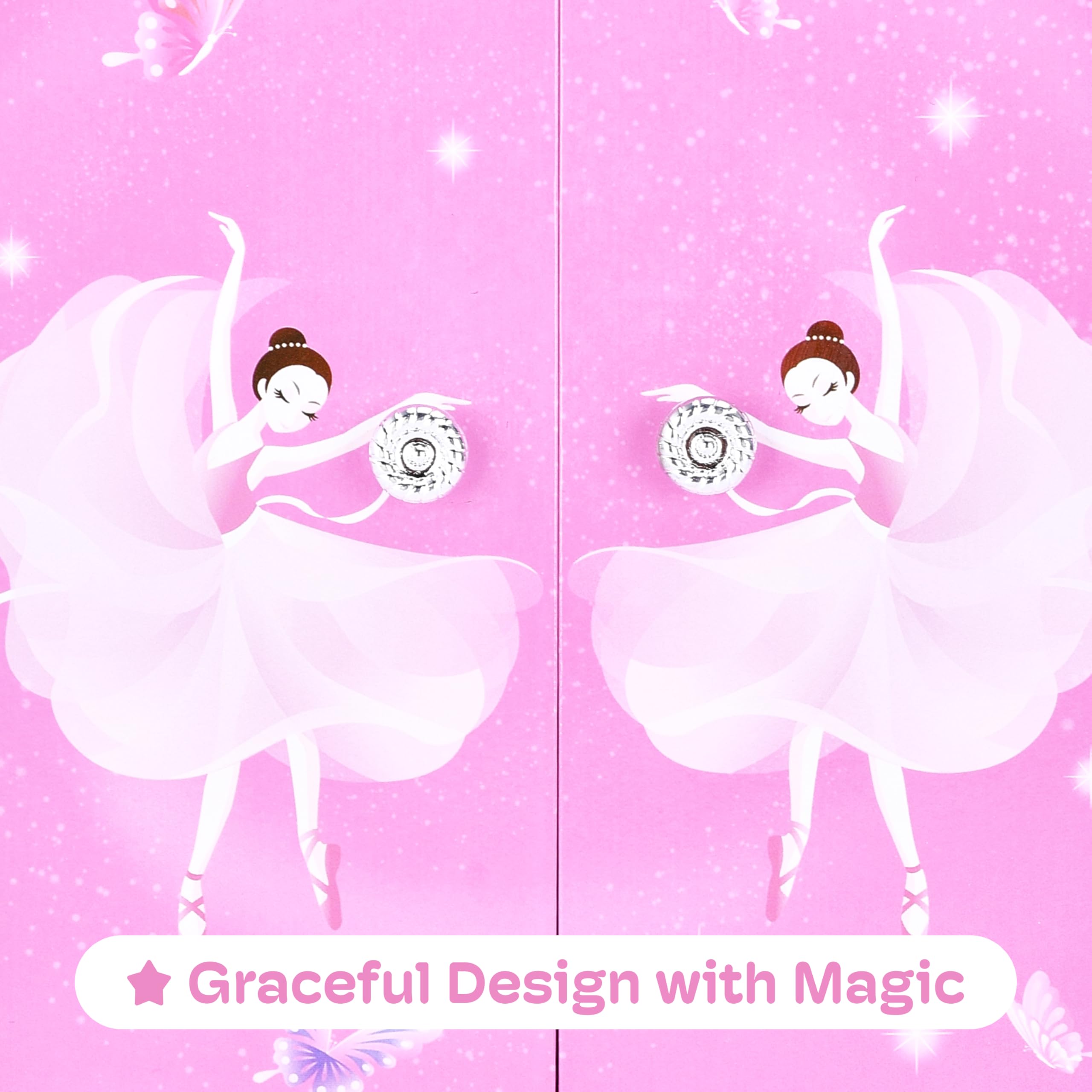 Jewelkeeper Girls Rule Schmuckkästchen Rosa Ballerina Holz