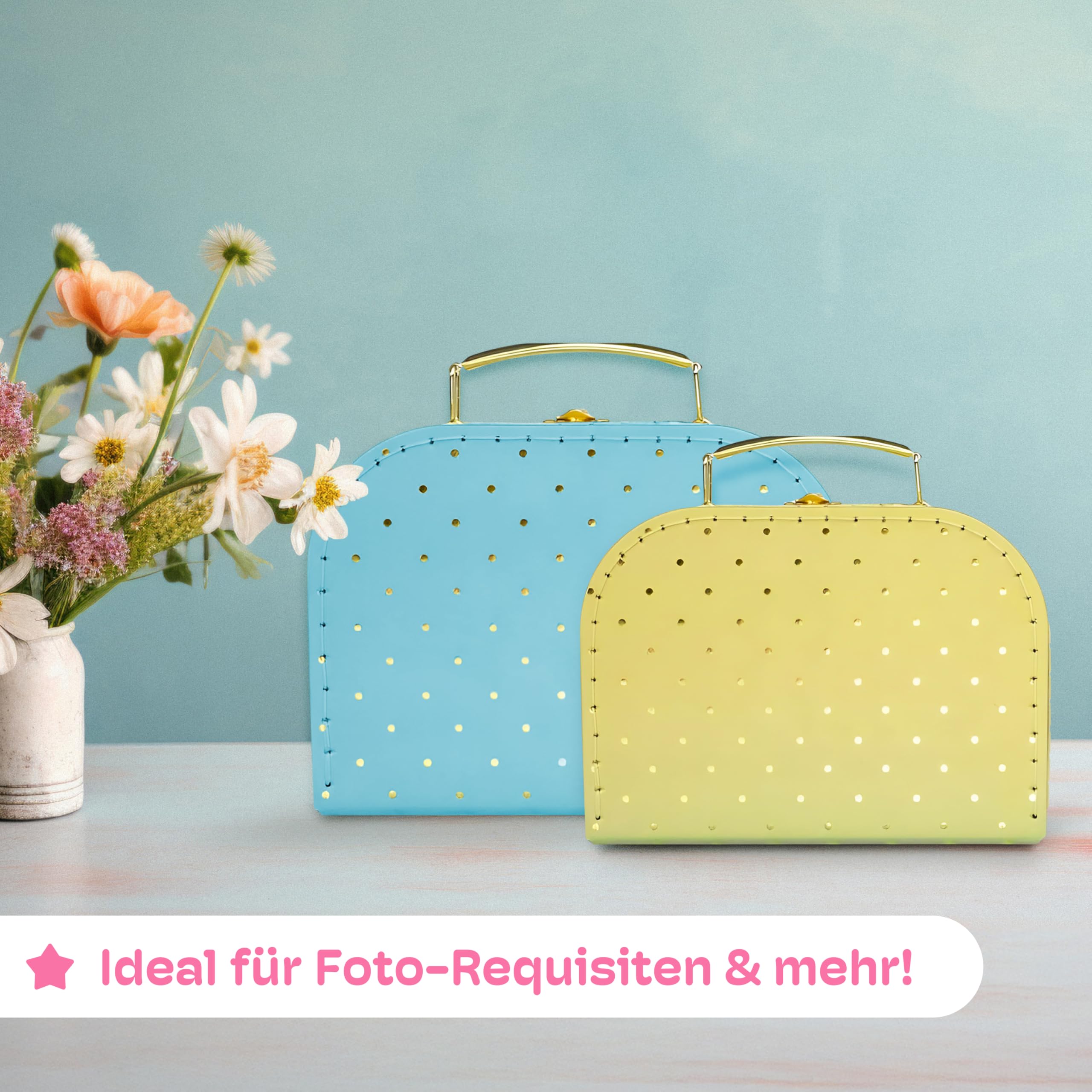 Jewelkeeper Storage Pappkoffer 3er-Set Gold Aufbewahrungsbox