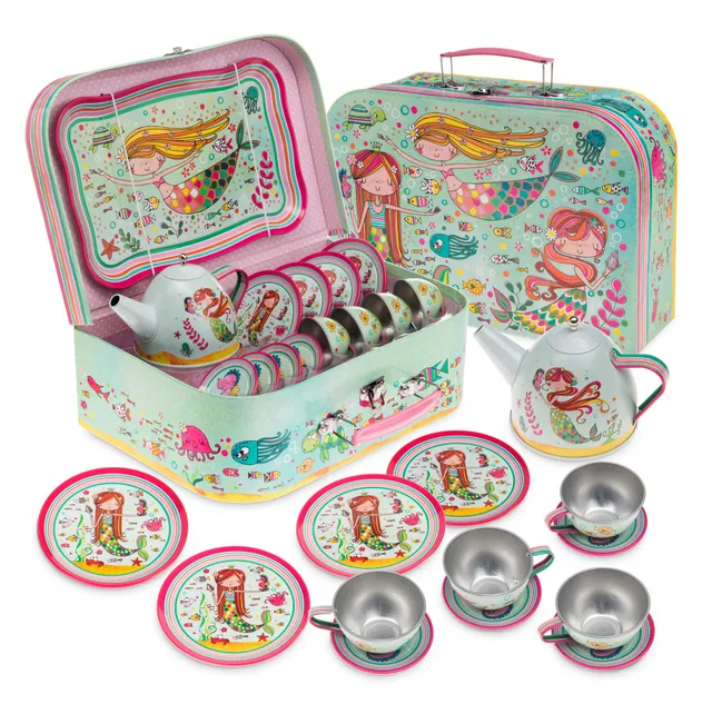 Jewelkeeper Tea Sets Tin Teeservice Meerjungfrau 15-teilig Zinn