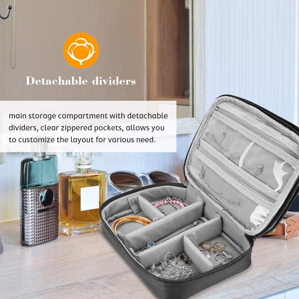 Lolalet Jewelry Box Schmucktasche mit Griff gepolstert Reise