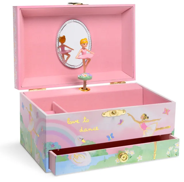 Jewelkeeper Ballerina Jewelry Boxes Spieluhr Regenbogen Schwanensee