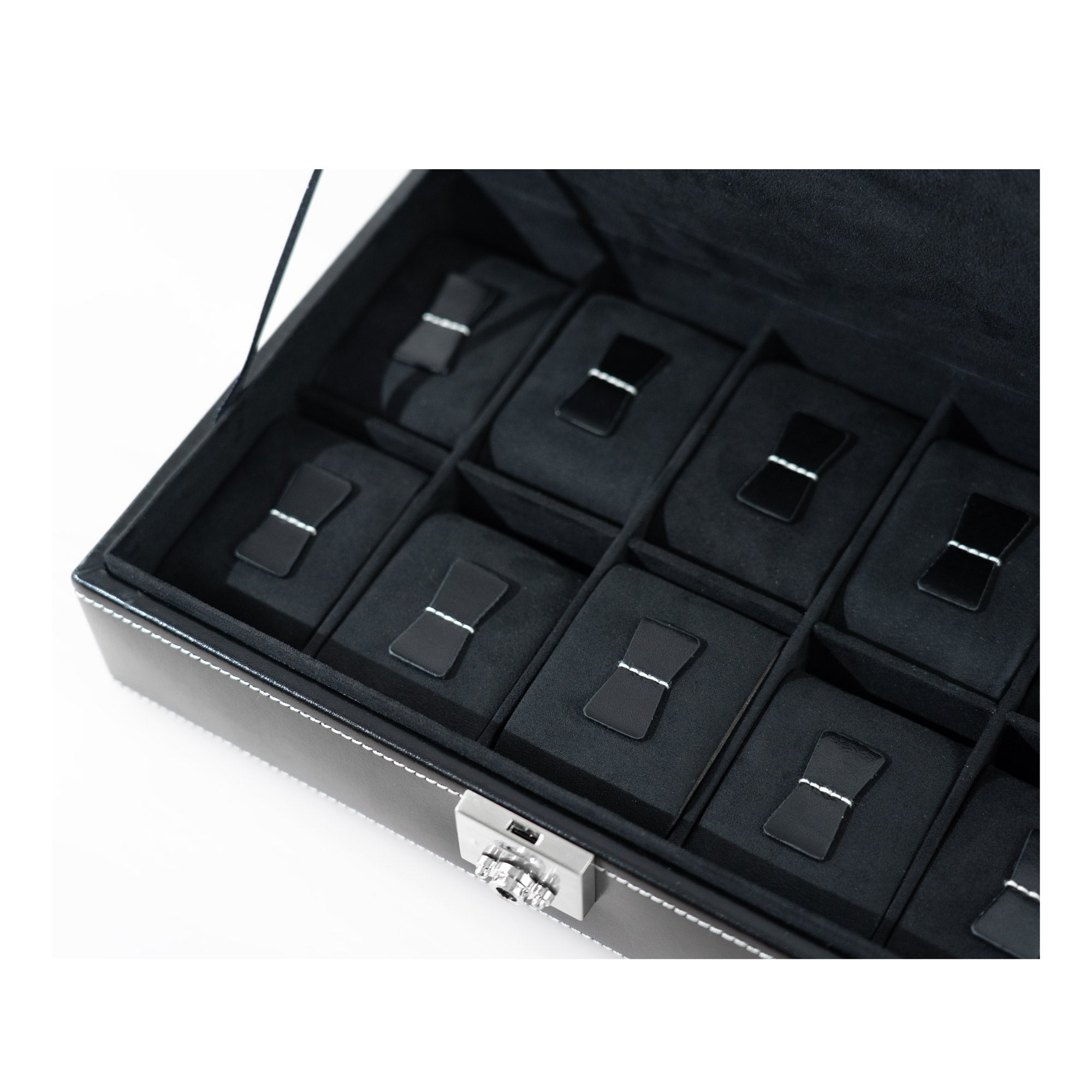 Friedrich 23 London Uhrenbox 10 Uhren Leder Schwarz abschließbar