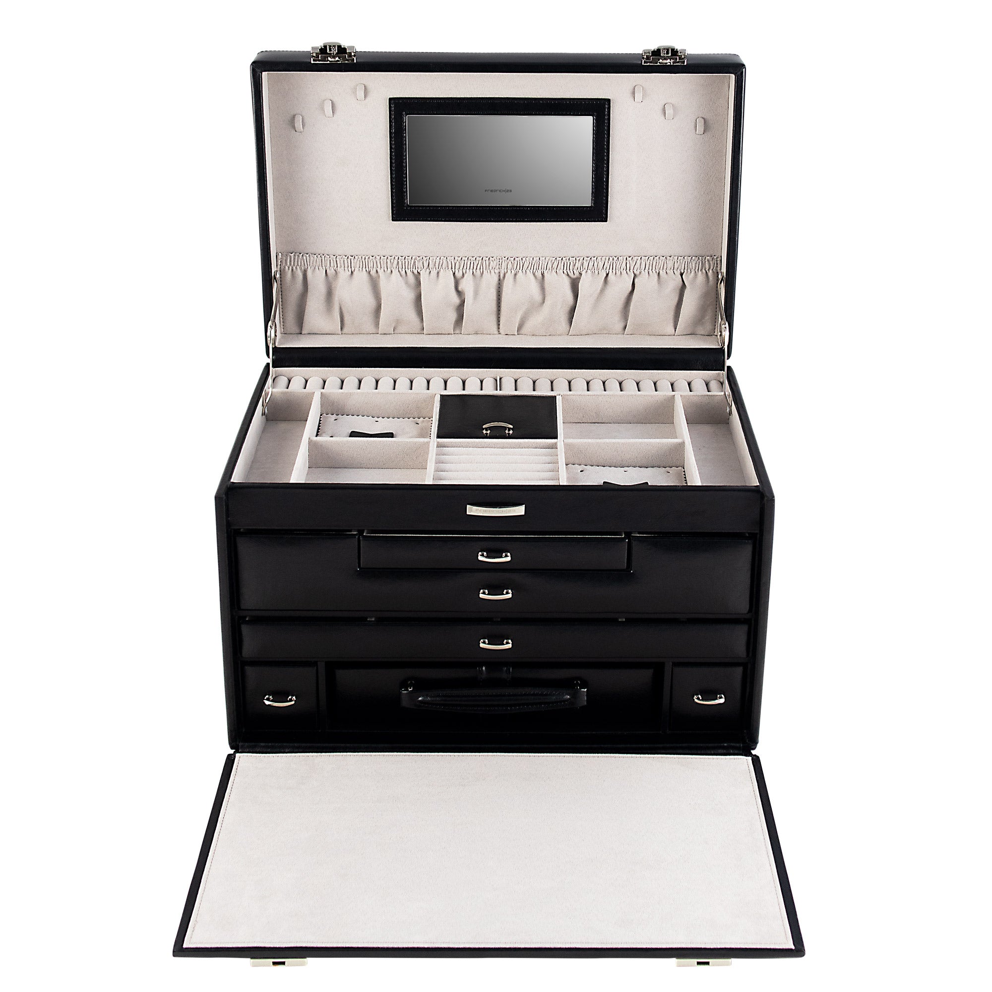 Friedrich 23 Classico Schmuckkasten XXL Schwarz Leder
