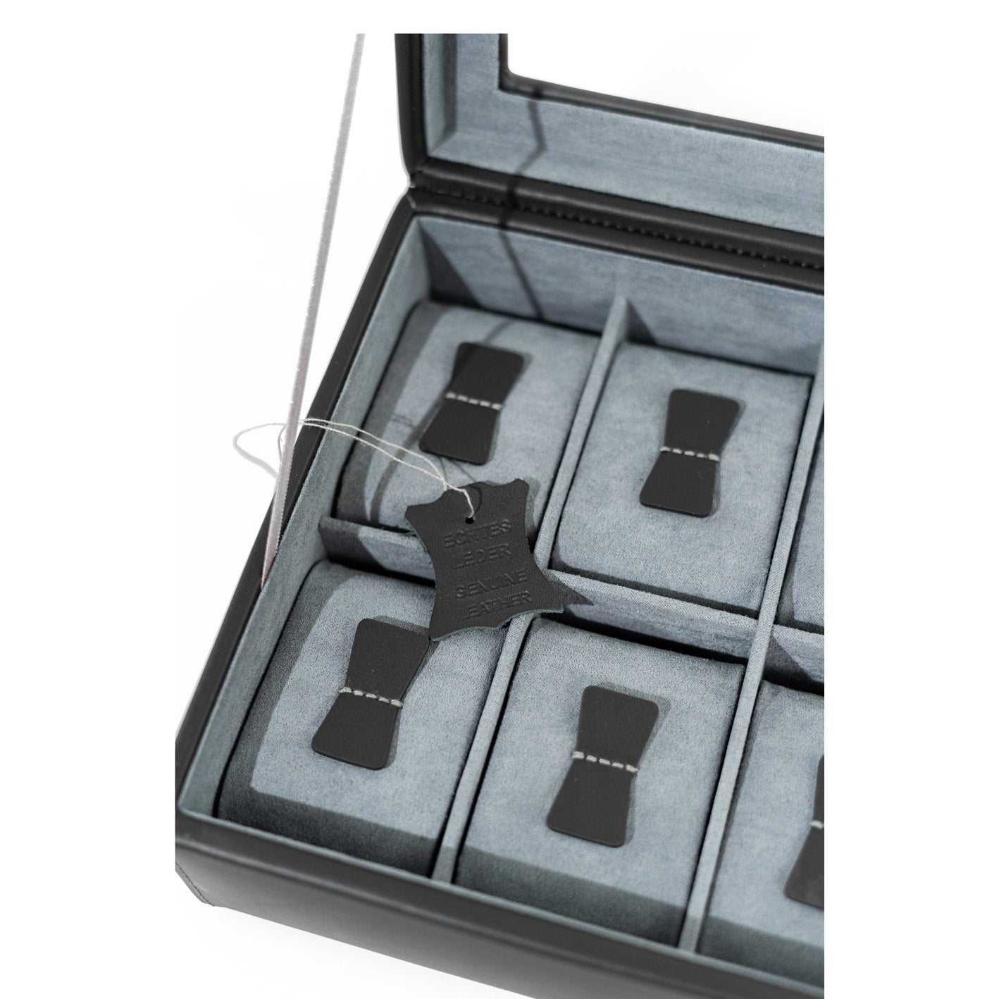 Friedrich 23 Infinity Uhrenbox Leder 10 Uhren Schwarz