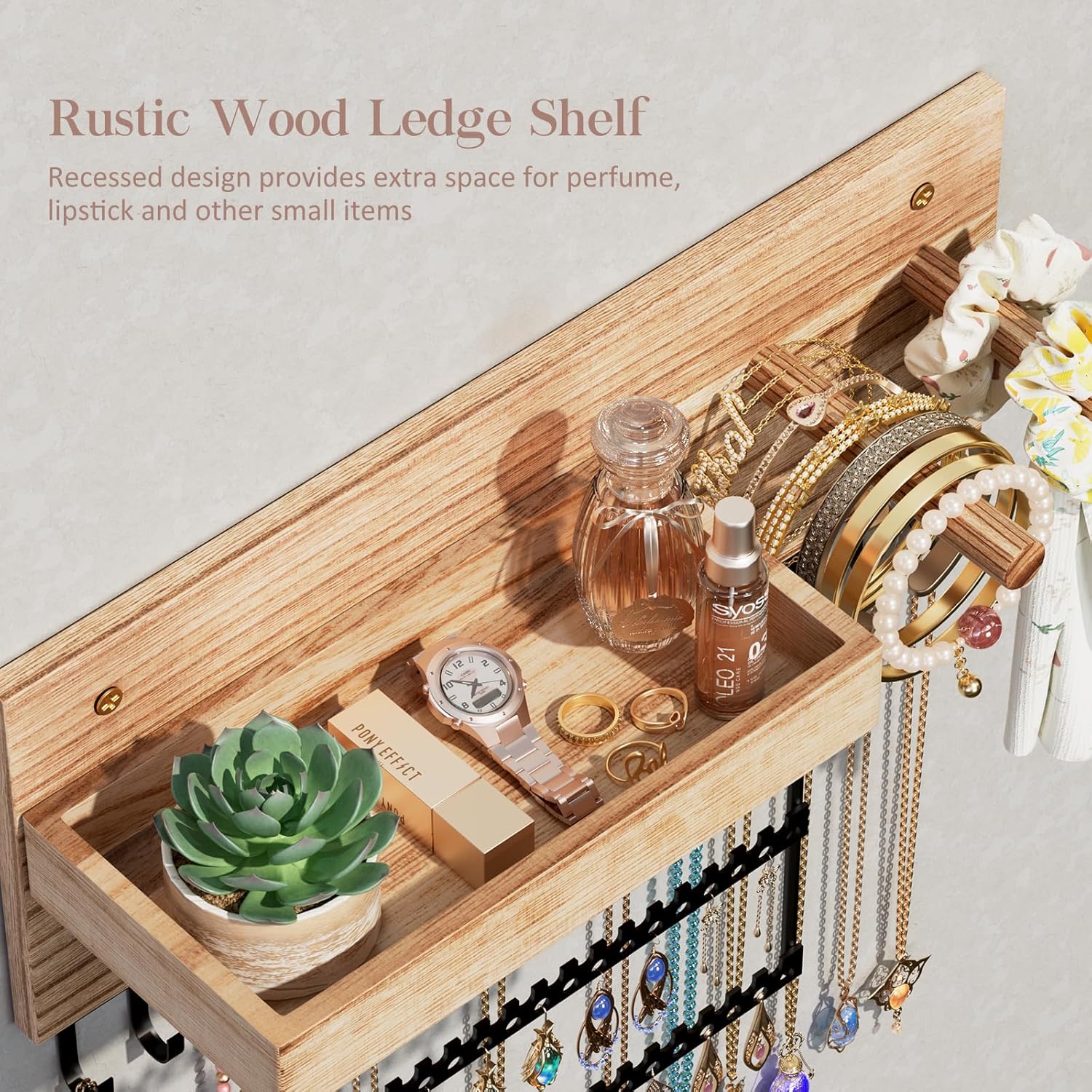 Lolalet Wall Mount Schmuck Organizer Wand Weiß Haken