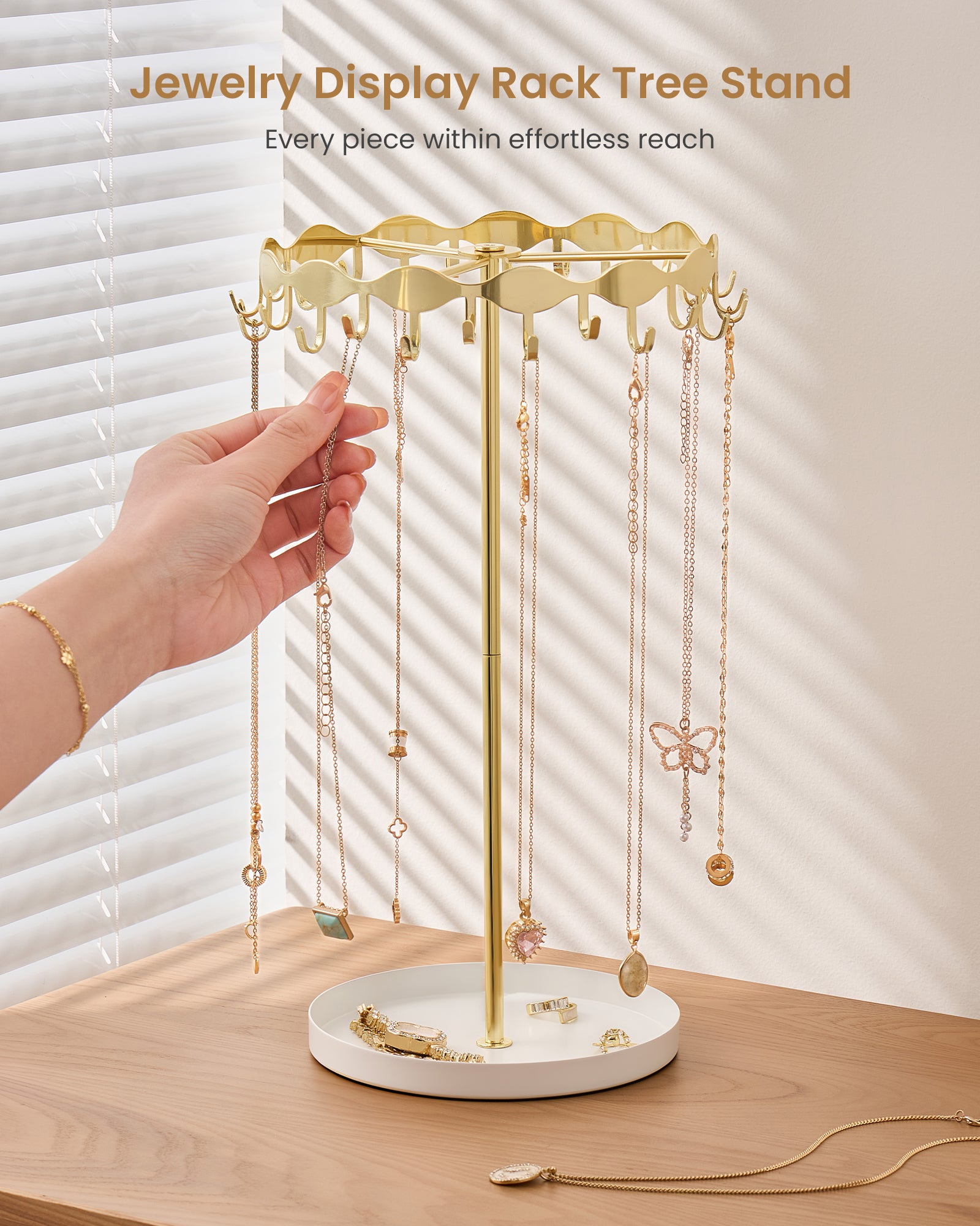 Lolalet Jewelry Stand Kettenständer Gold 26 Haken