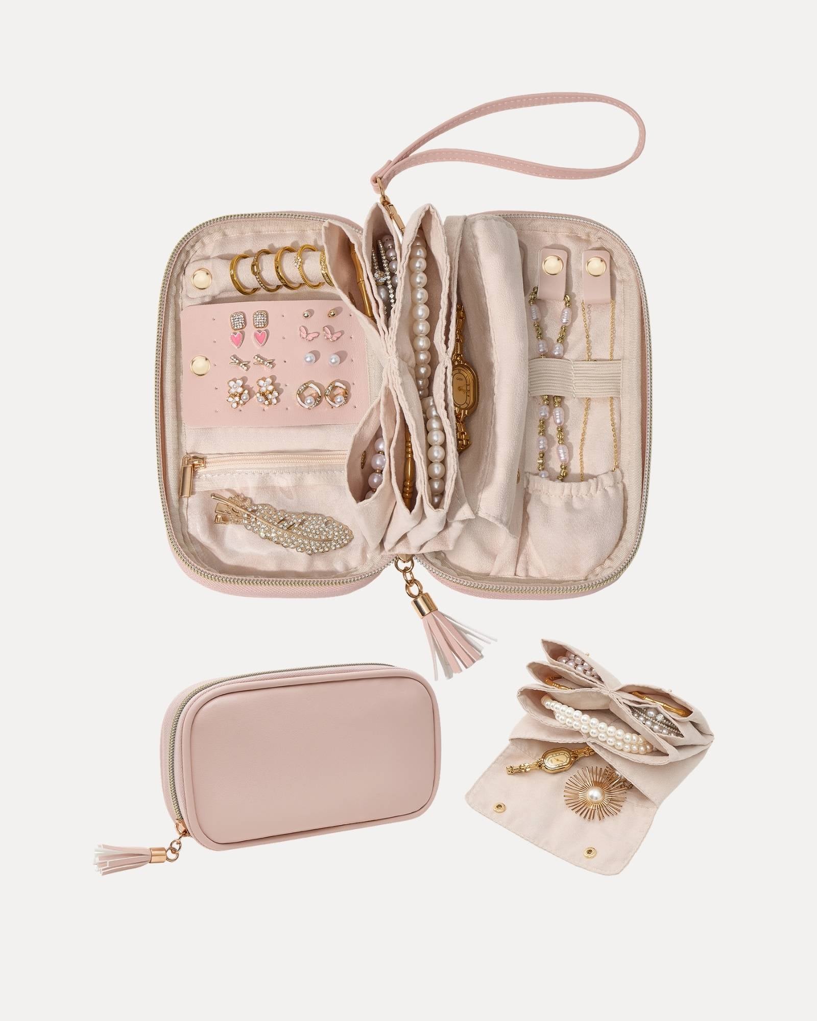 Lolalet Jewelry Box Schmucketui Rosa Slim PU-Leder