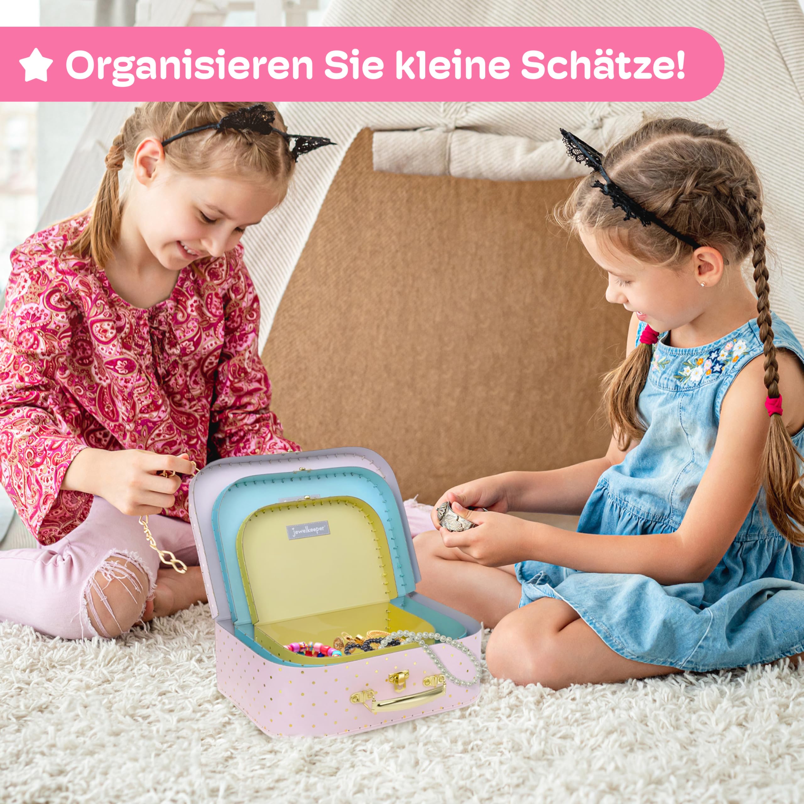 Jewelkeeper Storage Pappkoffer 3er-Set Gold Aufbewahrungsbox