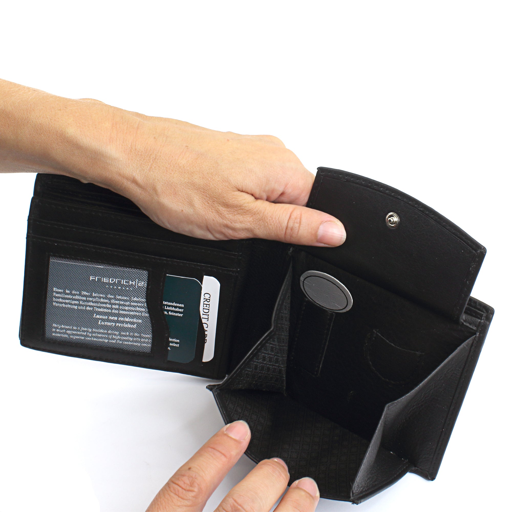 Friedrich 23 Cloe Geldbörse Leder Schwarz RFID 12 cm
