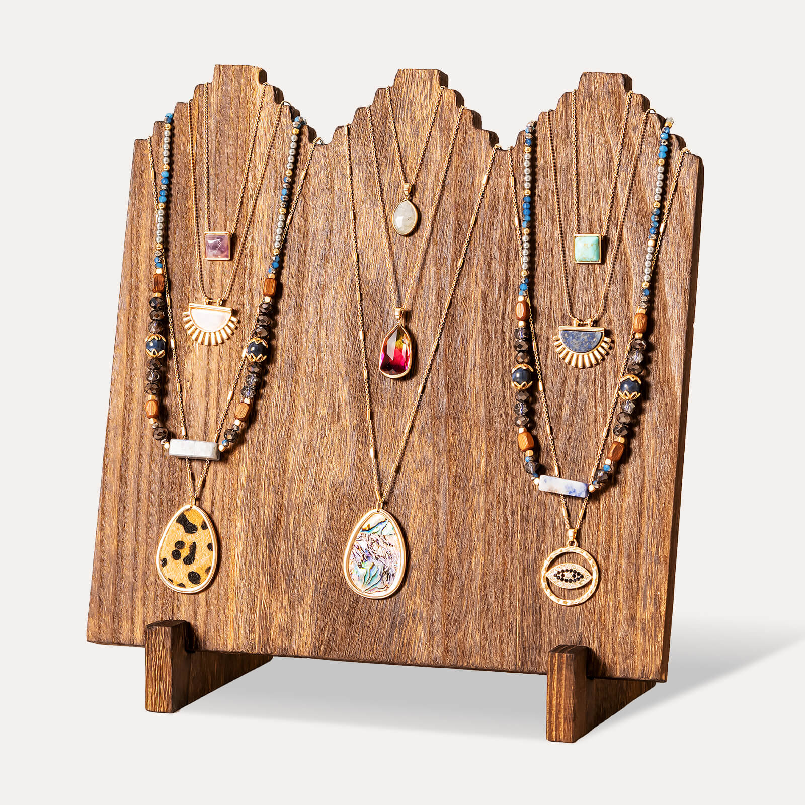 Lolalet Jewelry Stand Kettenständer Holz 1er Pack braun 12 Haken