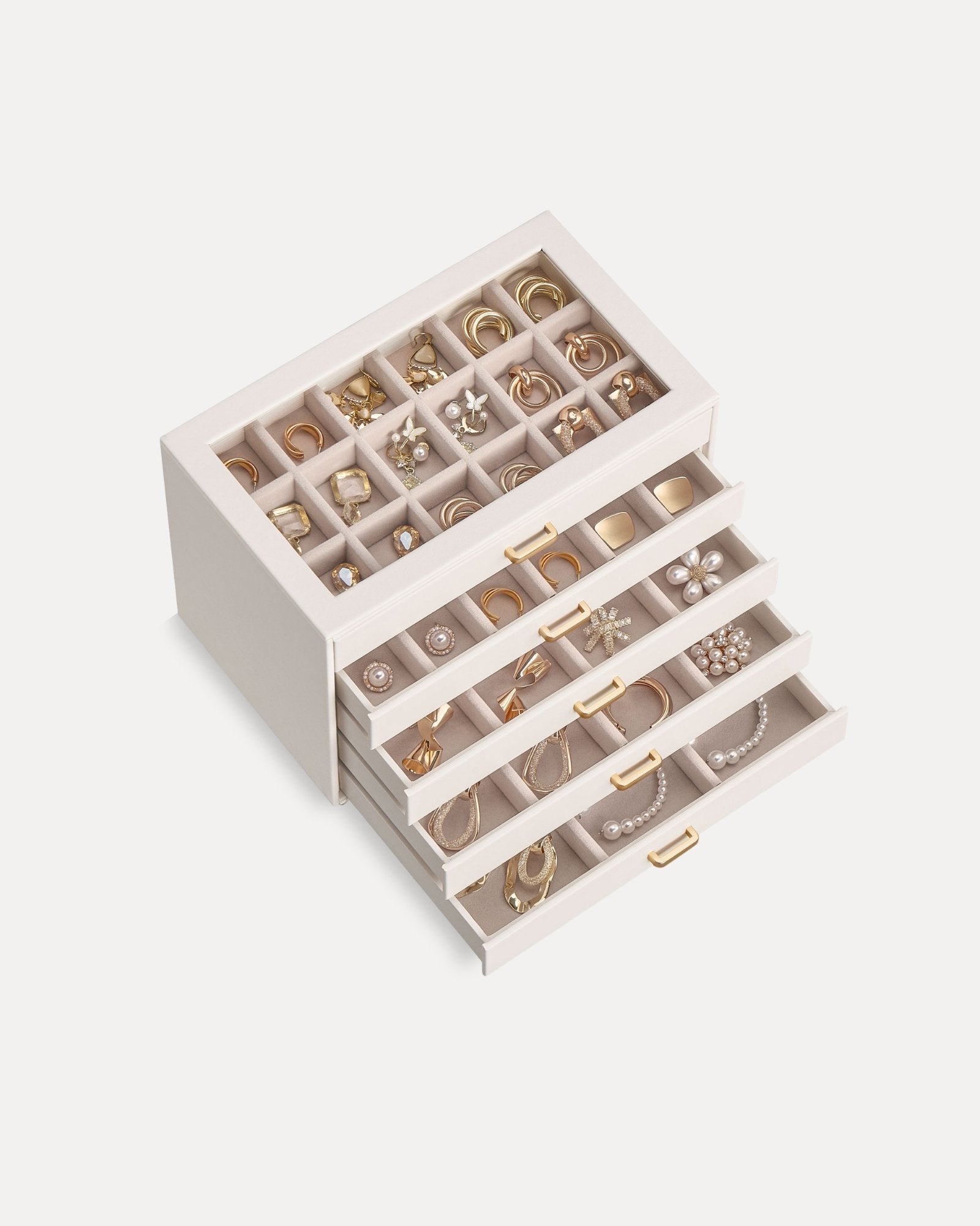 Lolalet Jewelry Box Schmuckkästchen Beige 5-lagig 23,5 cm