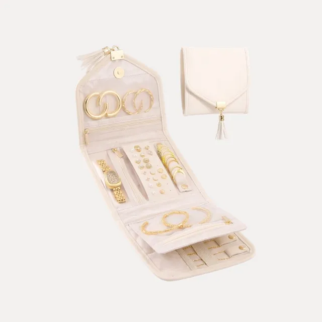 Lolalet Jewelry Box Schmucketui Beige Reise Leder