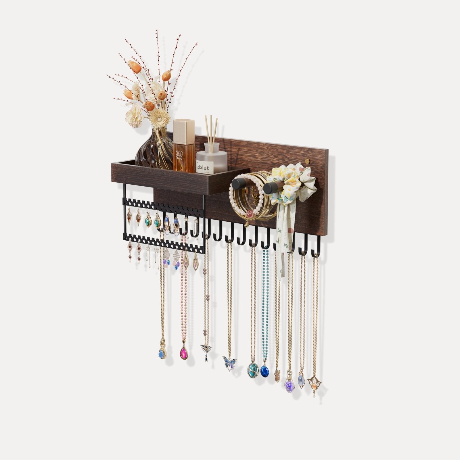 Lolalet Wall Mount Schmuck Organizer Wand Weiß Haken