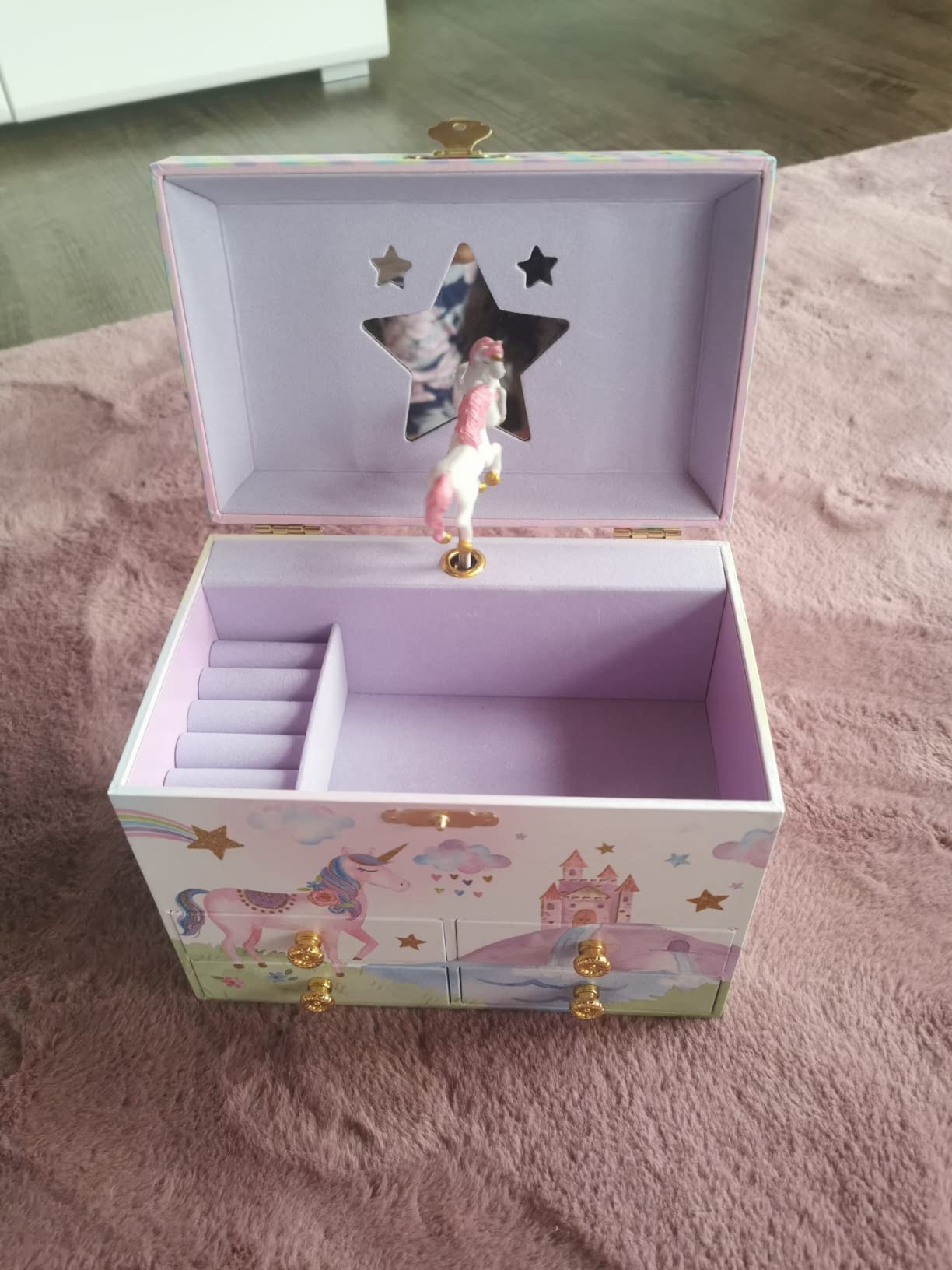 Jewelkeeper Unicorn Schmuckkästchen Glitzer Regenbogeneinhorn Spieluhr