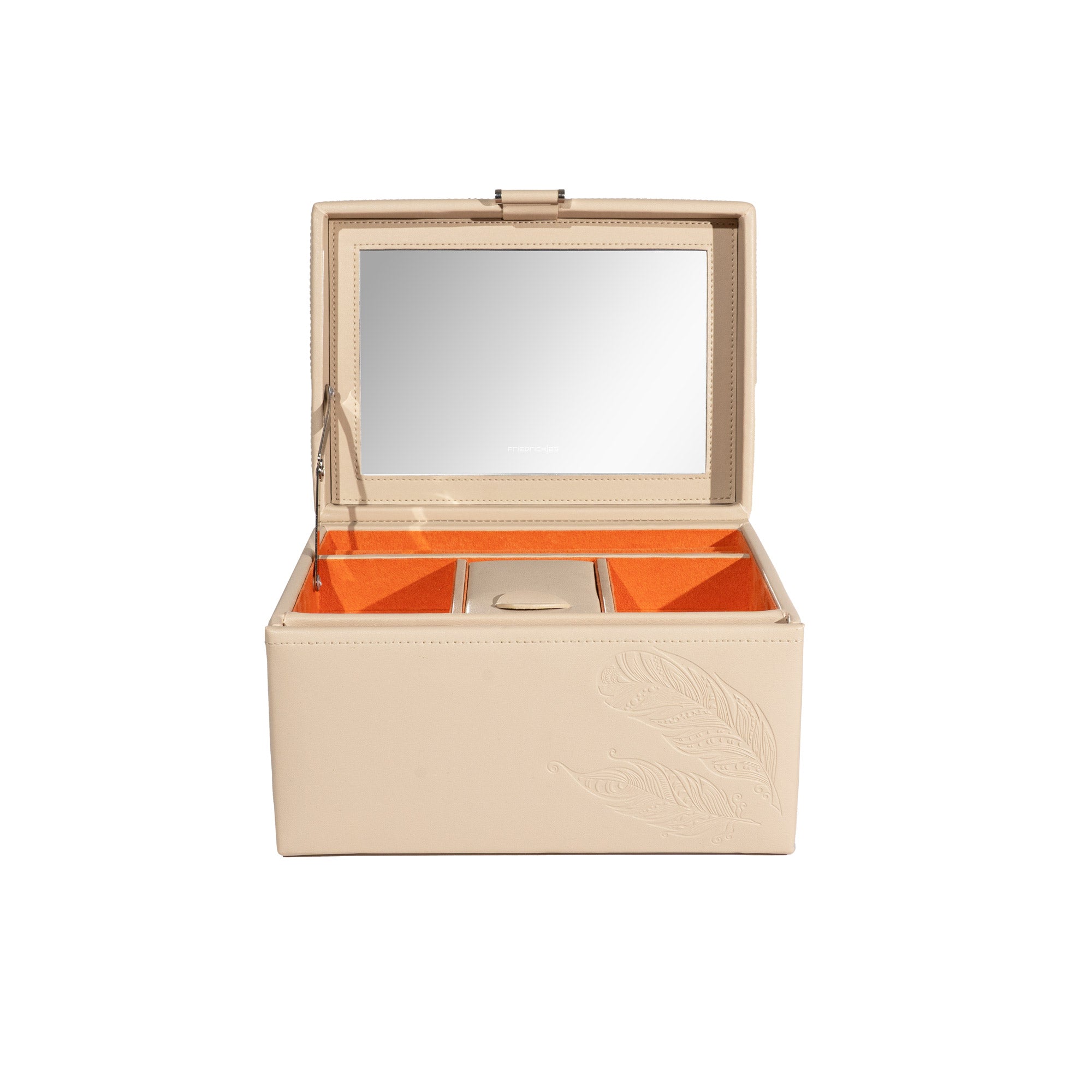 Friedrich 23 Boho Schmuckkasten Kunstleder Beige 21 cm